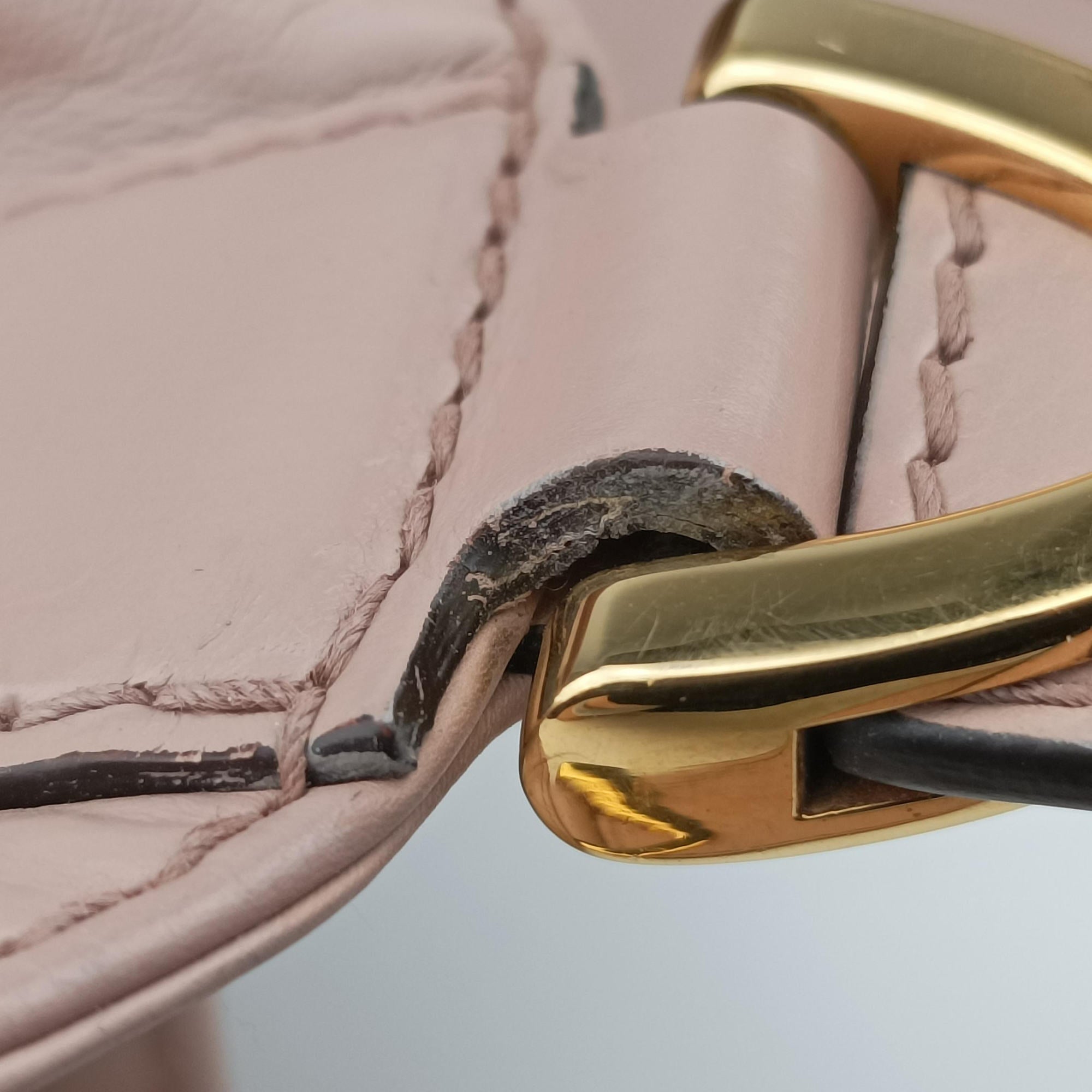 Pre-owned Gucci Soft Stirrup Pink Leather 296856 handbag | stylenewstar
