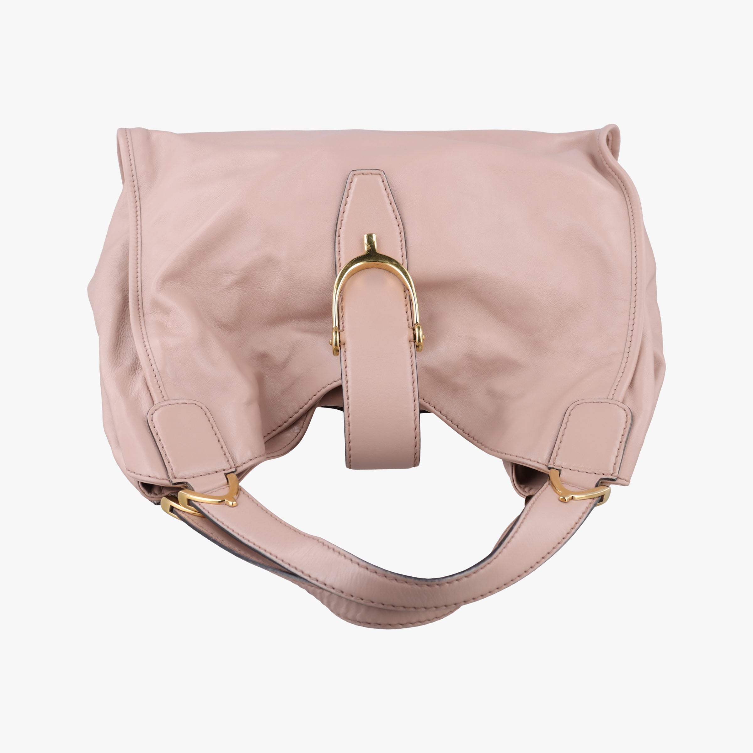 Pre-owned Gucci Soft Stirrup Pink Leather 296856 handbag | stylenewstar
