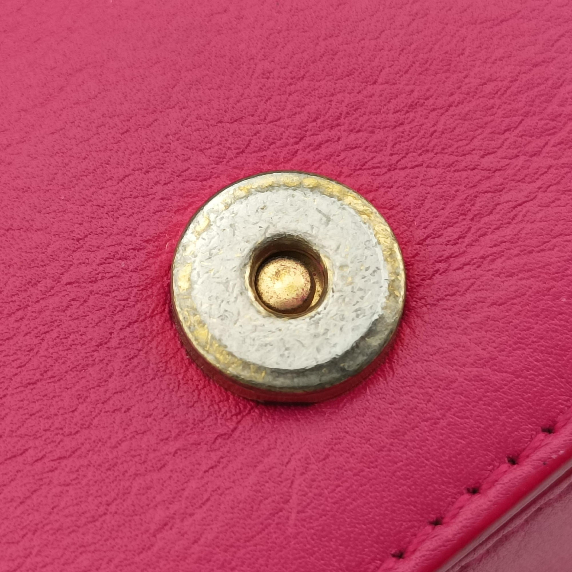 Pre-owned Yves Saint Laurent Y Ligne Rose Leather 311214 shoulderbag | stylenewstar