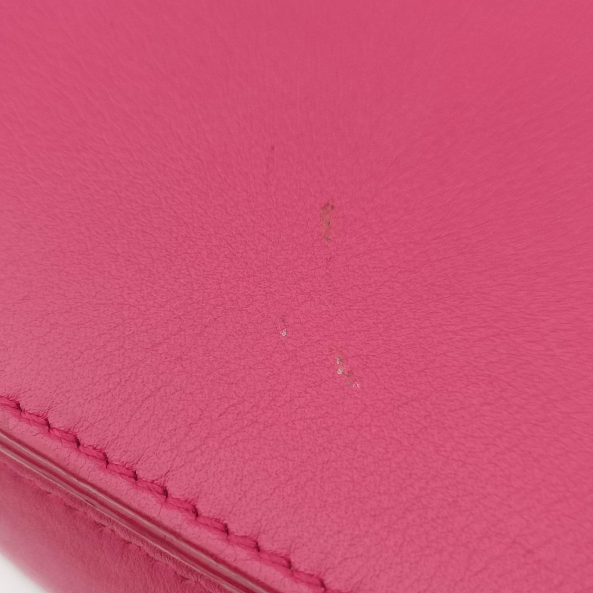 Pre-owned Yves Saint Laurent Y Ligne Rose Leather 311214 shoulderbag | stylenewstar