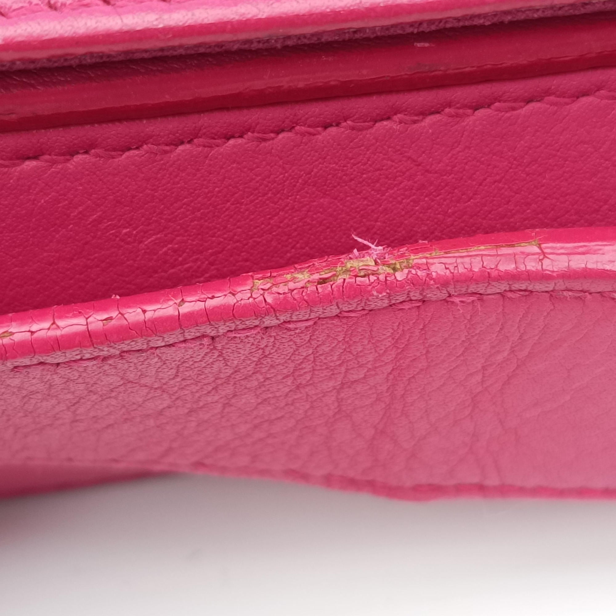 Pre-owned Yves Saint Laurent Y Ligne Rose Leather 311214 shoulderbag | stylenewstar