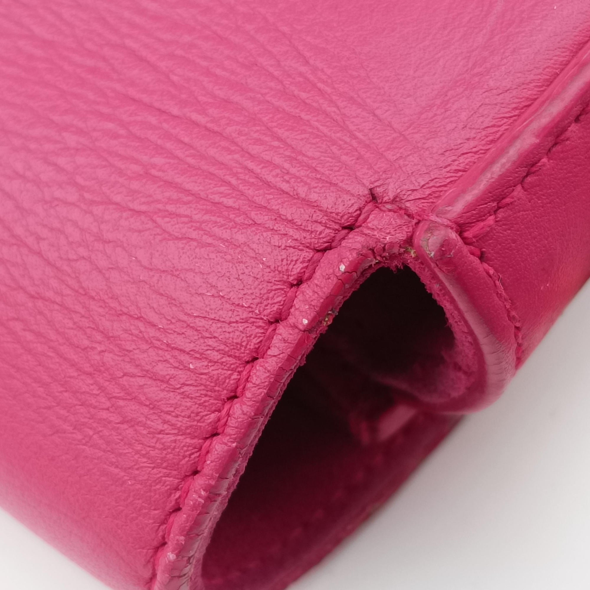 Pre-owned Yves Saint Laurent Y Ligne Rose Leather 311214 shoulderbag | stylenewstar