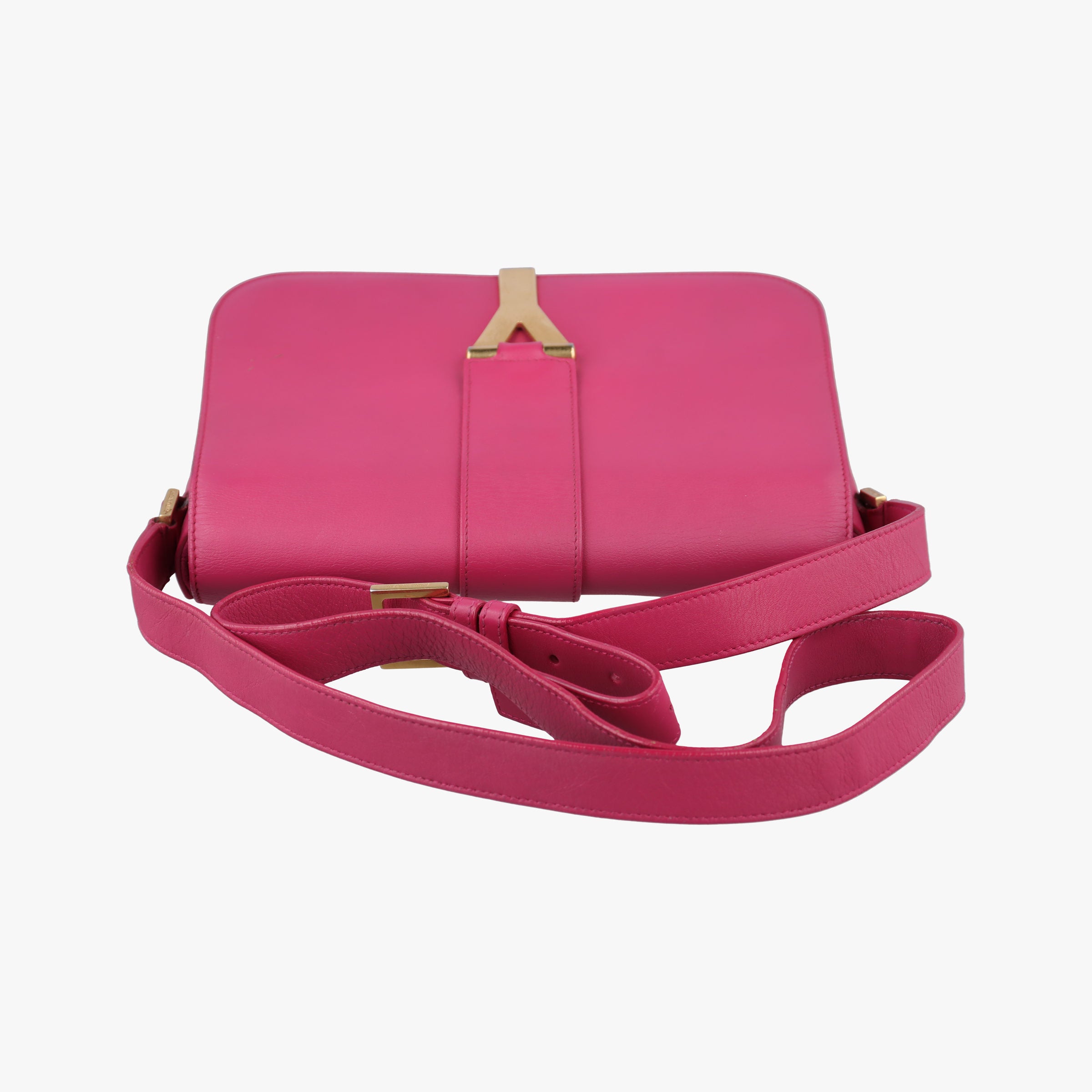 Pre-owned Yves Saint Laurent Y Ligne Rose Leather 311214 shoulderbag | stylenewstar