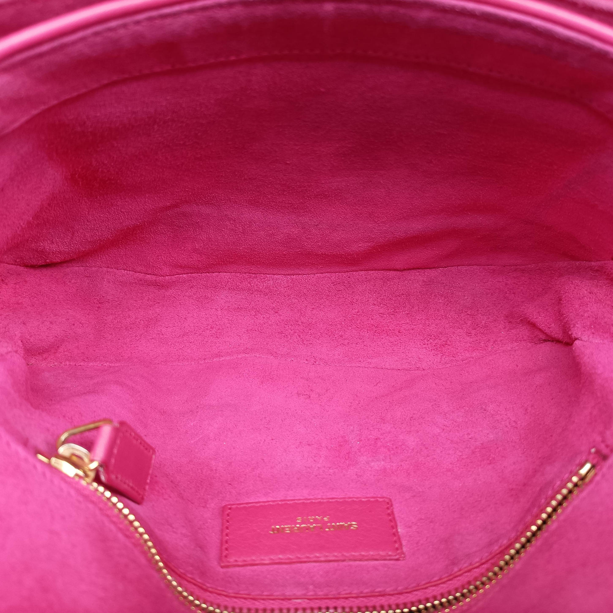 Pre-owned Yves Saint Laurent Y Ligne Rose Leather 311214 shoulderbag | stylenewstar