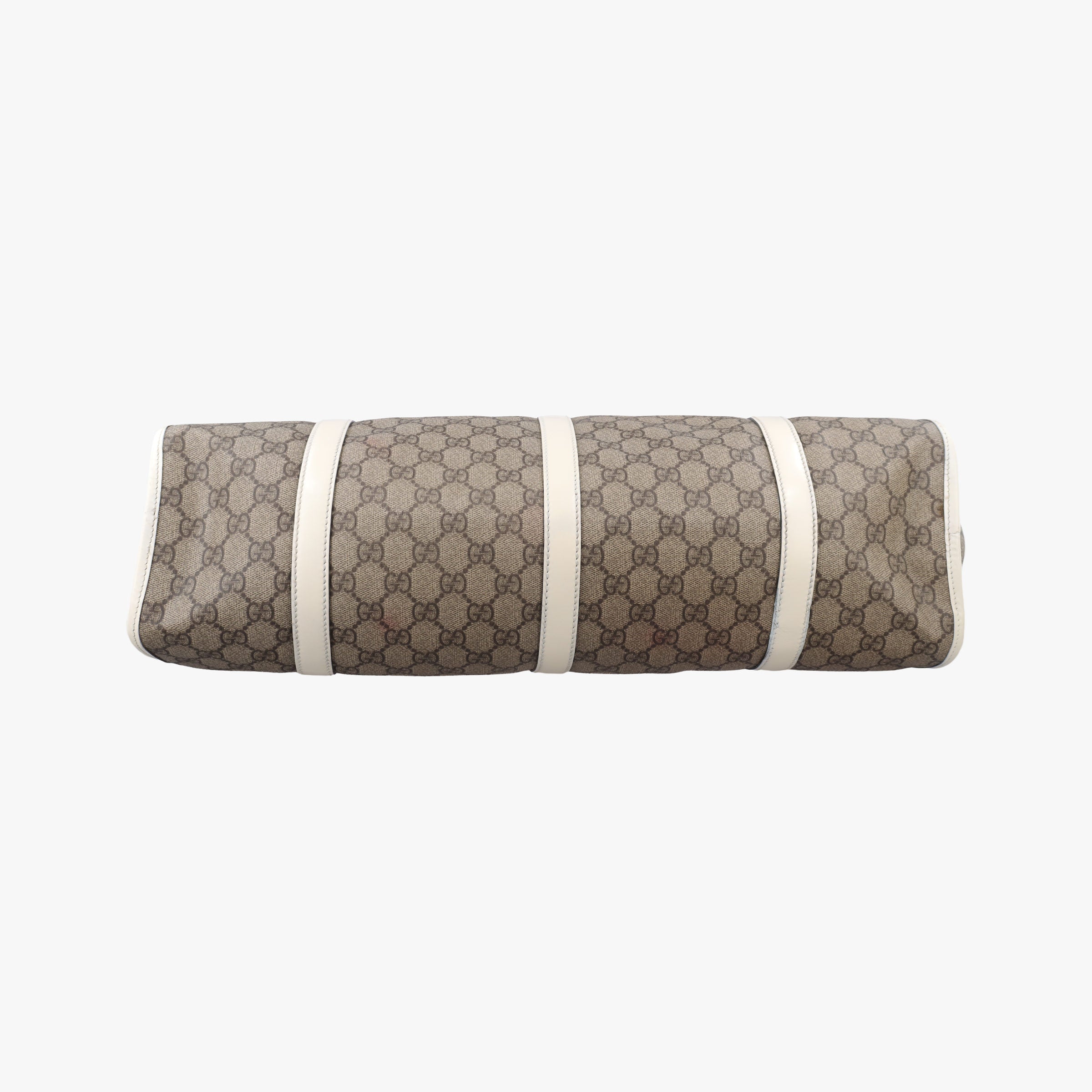 Pre-owned Gucci Jackie Brown×White Leather×PVC coated canvas 203493 handbag | stylenewstar