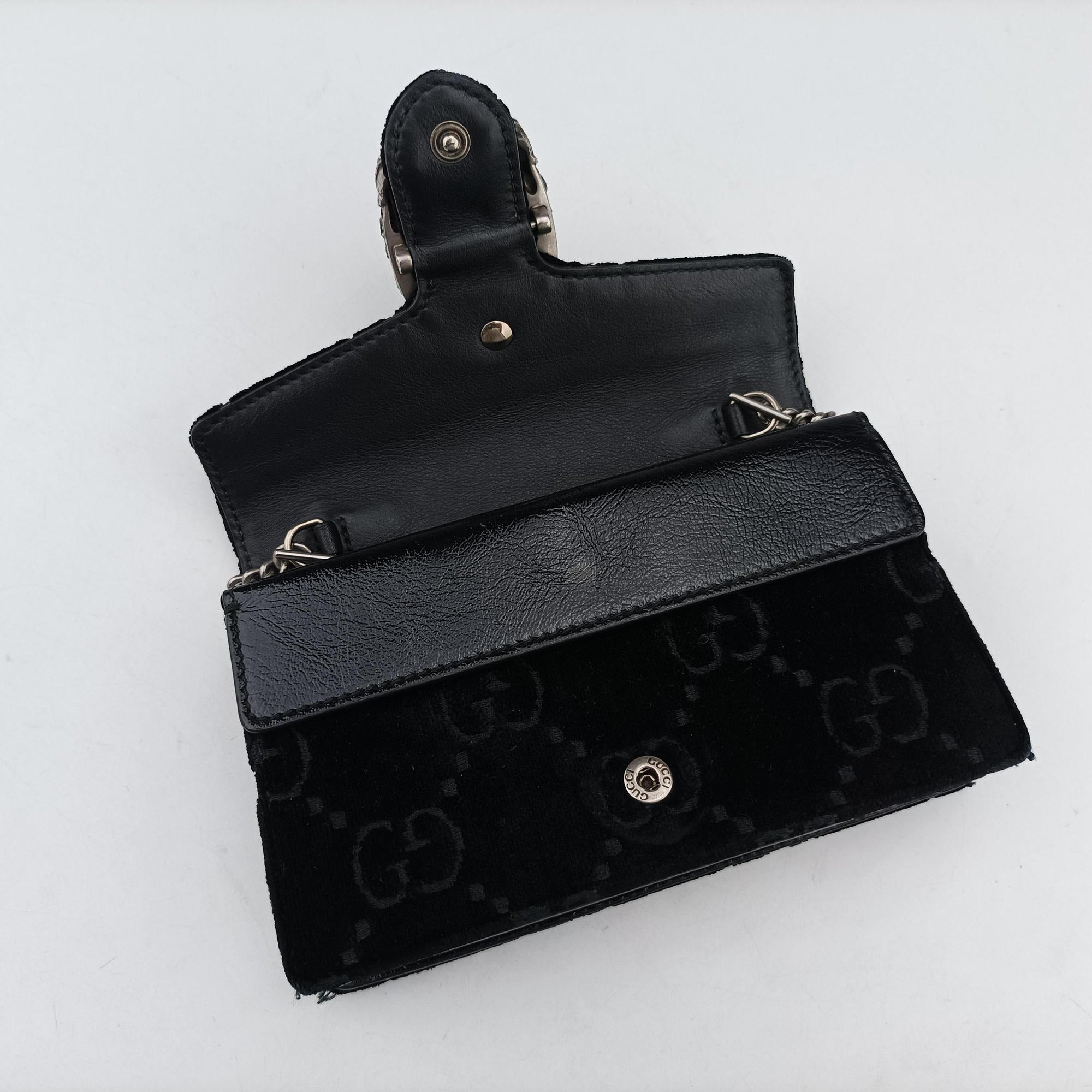 Pre-owned Gucci Dionysus Black velour 476432 shoulderbag | stylenewstar