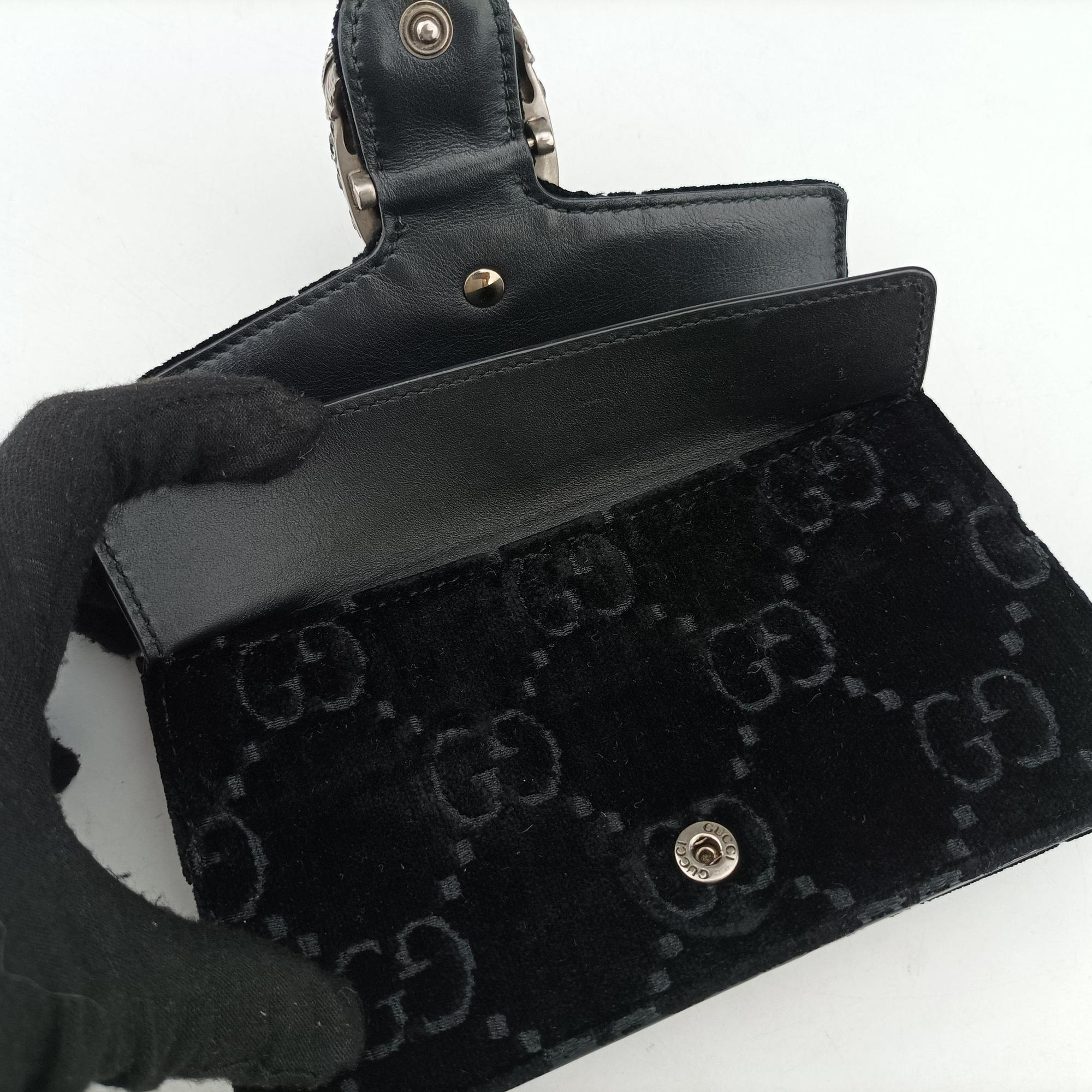 Pre-owned Gucci Dionysus Black velour 476432 shoulderbag | stylenewstar