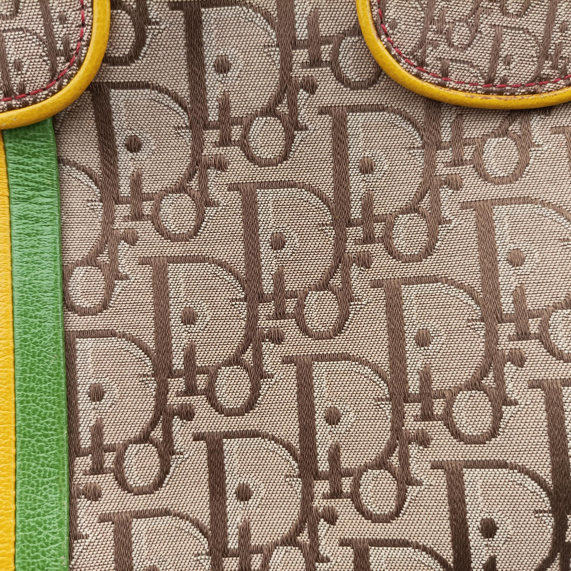 Vintage Christian Dior Rasta Trotter beige×Multicolour canvas×Leather  handbag | stylenewstar