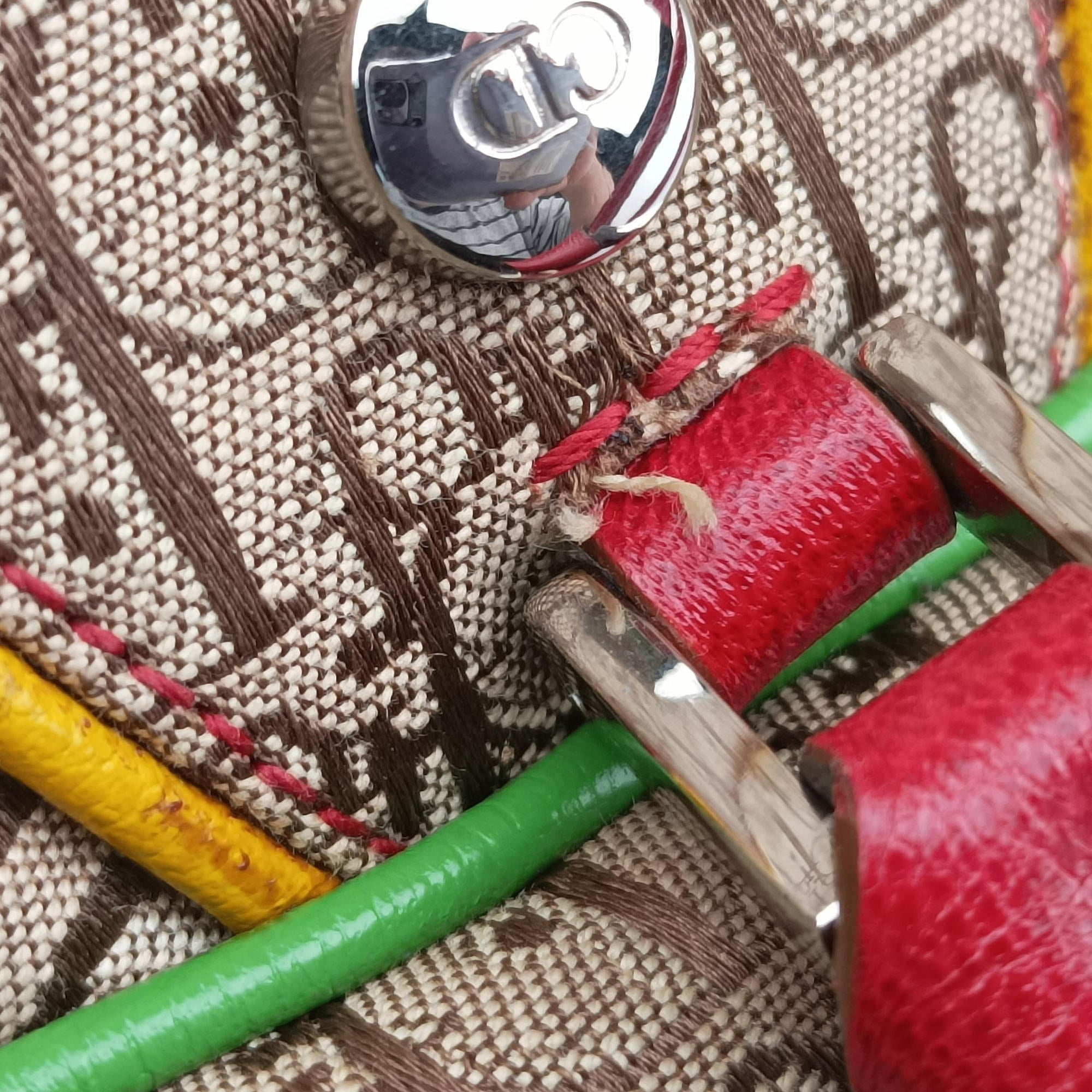 Vintage Christian Dior Rasta Trotter beige×Multicolour canvas×Leather  handbag | stylenewstar