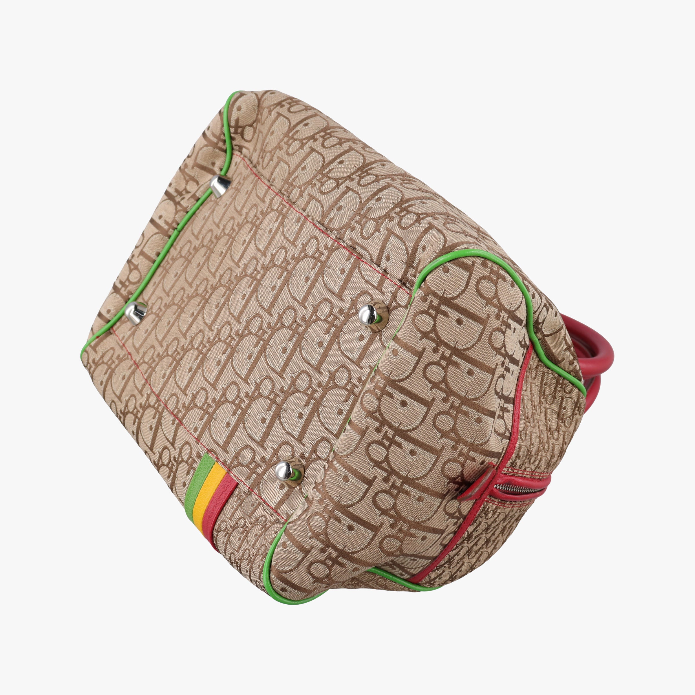 Vintage Christian Dior Rasta Trotter beige×Multicolour canvas×Leather  handbag | stylenewstar