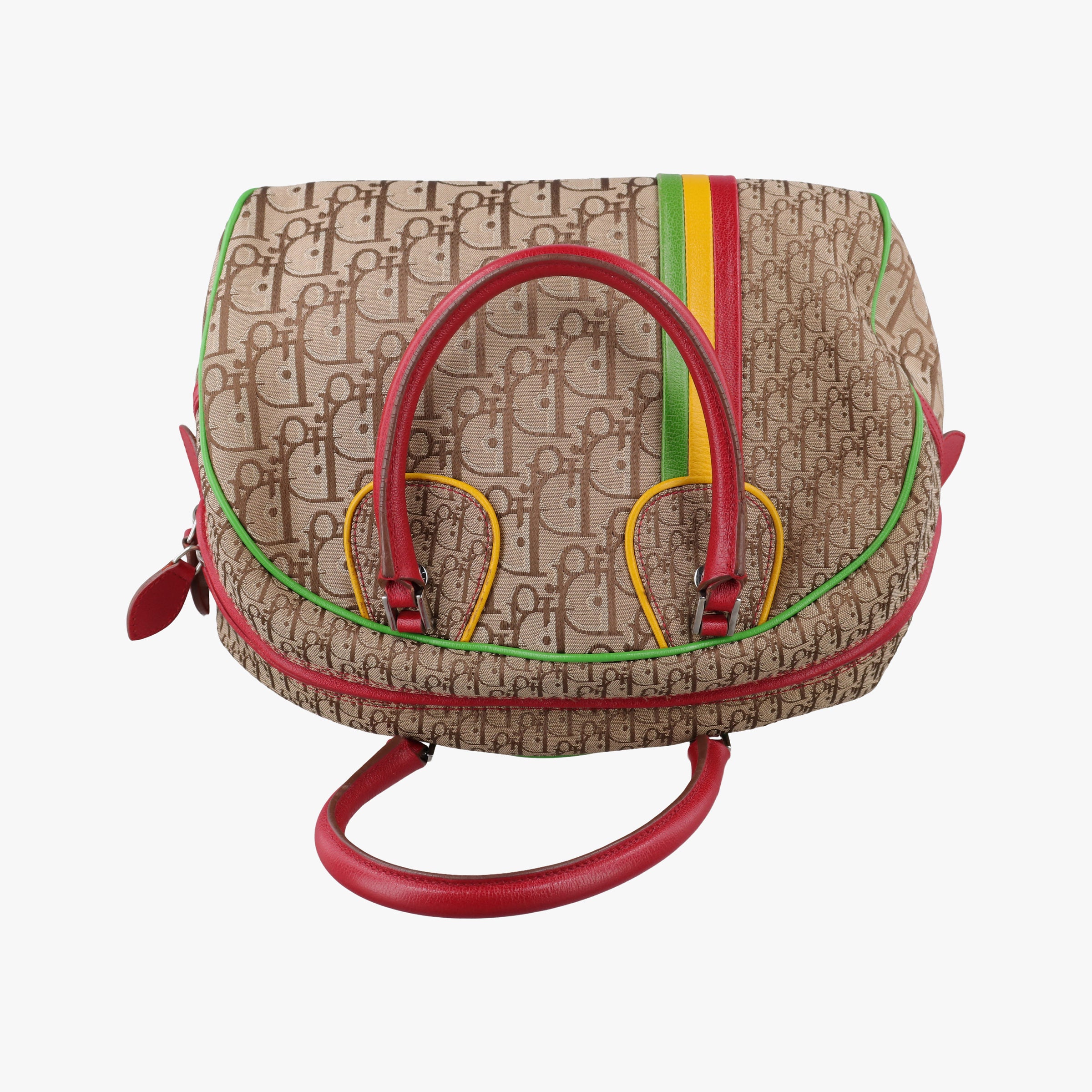 Vintage Christian Dior Rasta Trotter beige×Multicolour canvas×Leather  handbag | stylenewstar