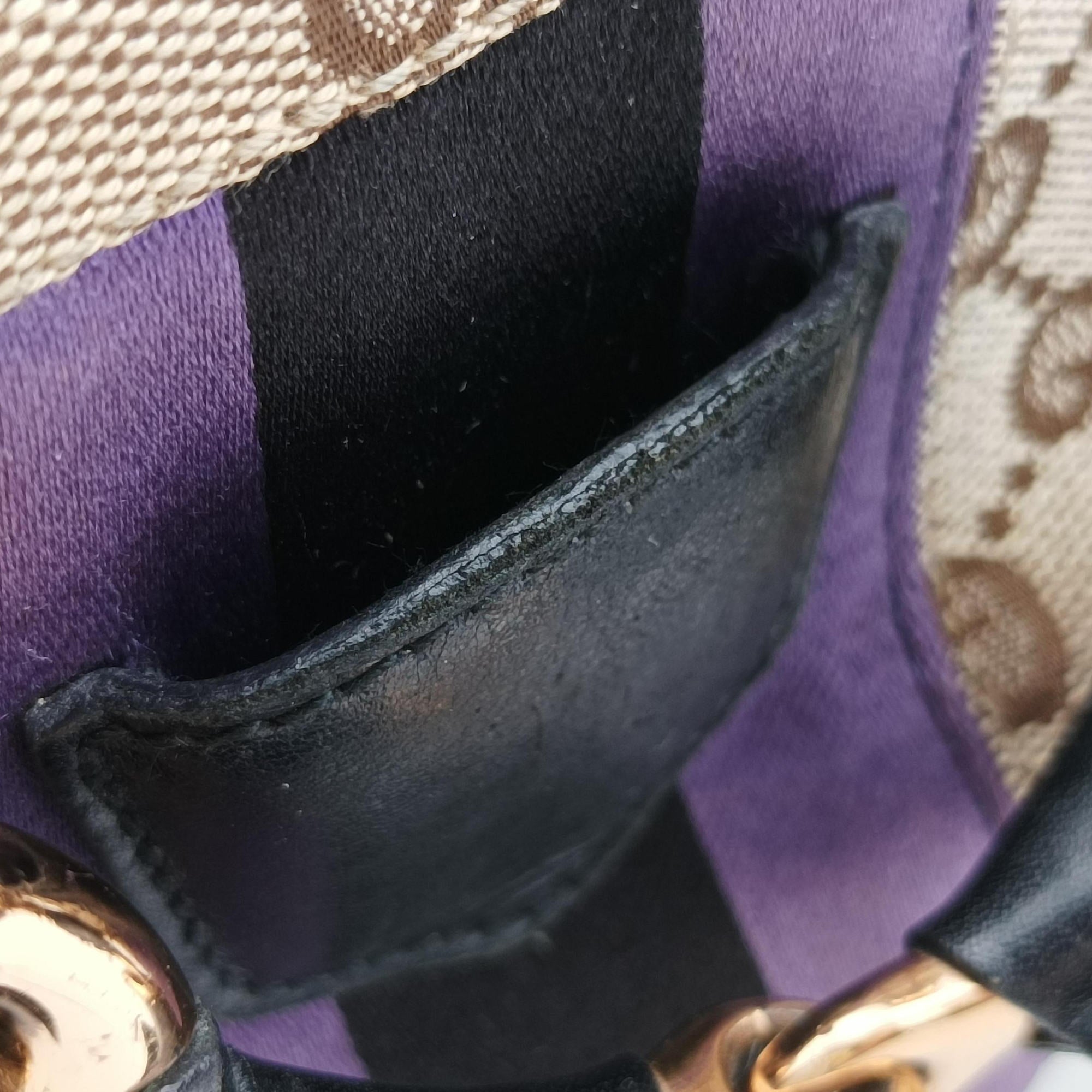 Pre-owned Gucci Horsebit Web khaki×Multi Canvas 129498 shoulderbag | stylenewstar