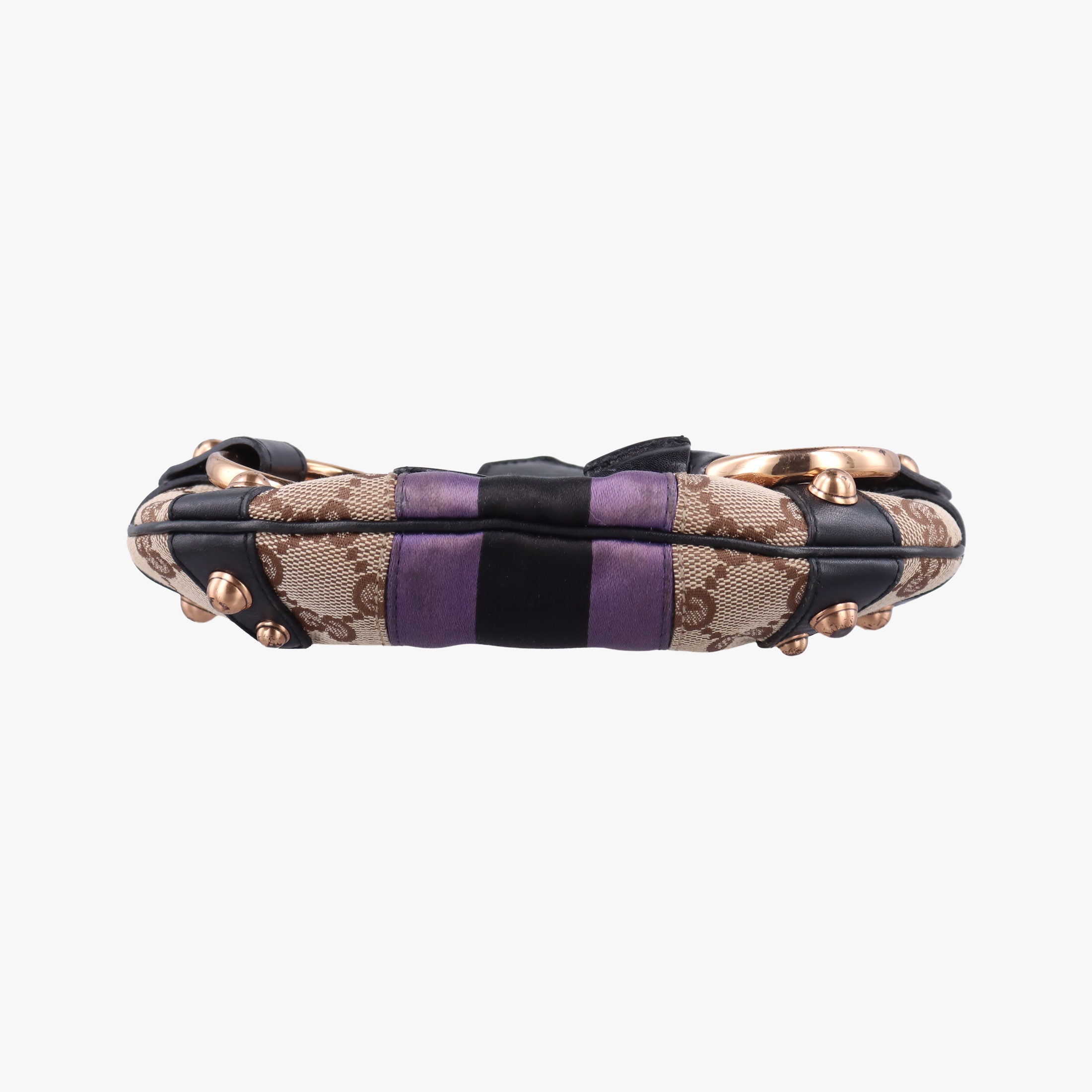 Pre-owned Gucci Horsebit Web khaki×Multi Canvas 129498 shoulderbag | stylenewstar