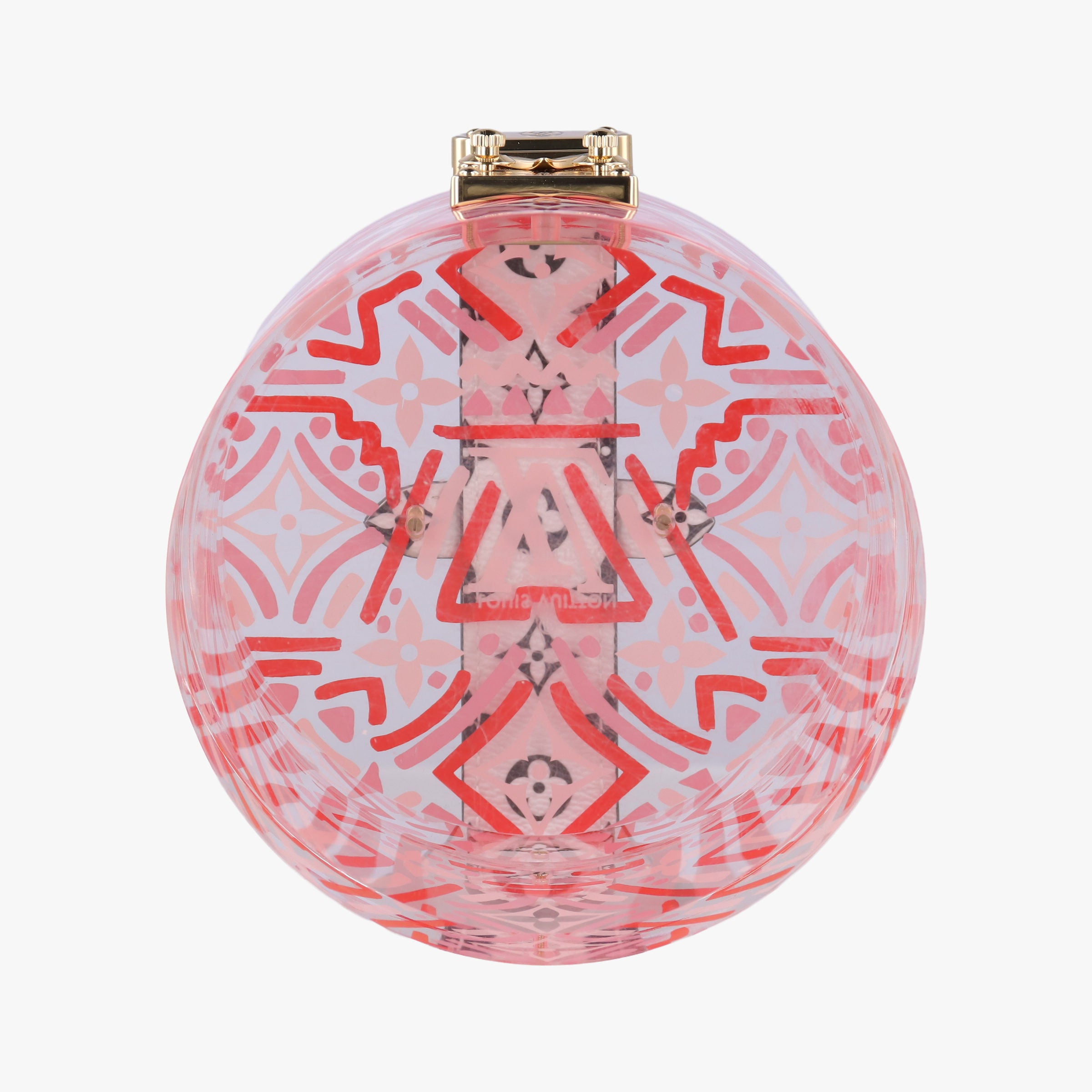 Pre-owned Louis Vuitton Bowet Scott Pink x Clear x Black x White Leather x Plexiglass GI0517 vanitybag | stylenewstar