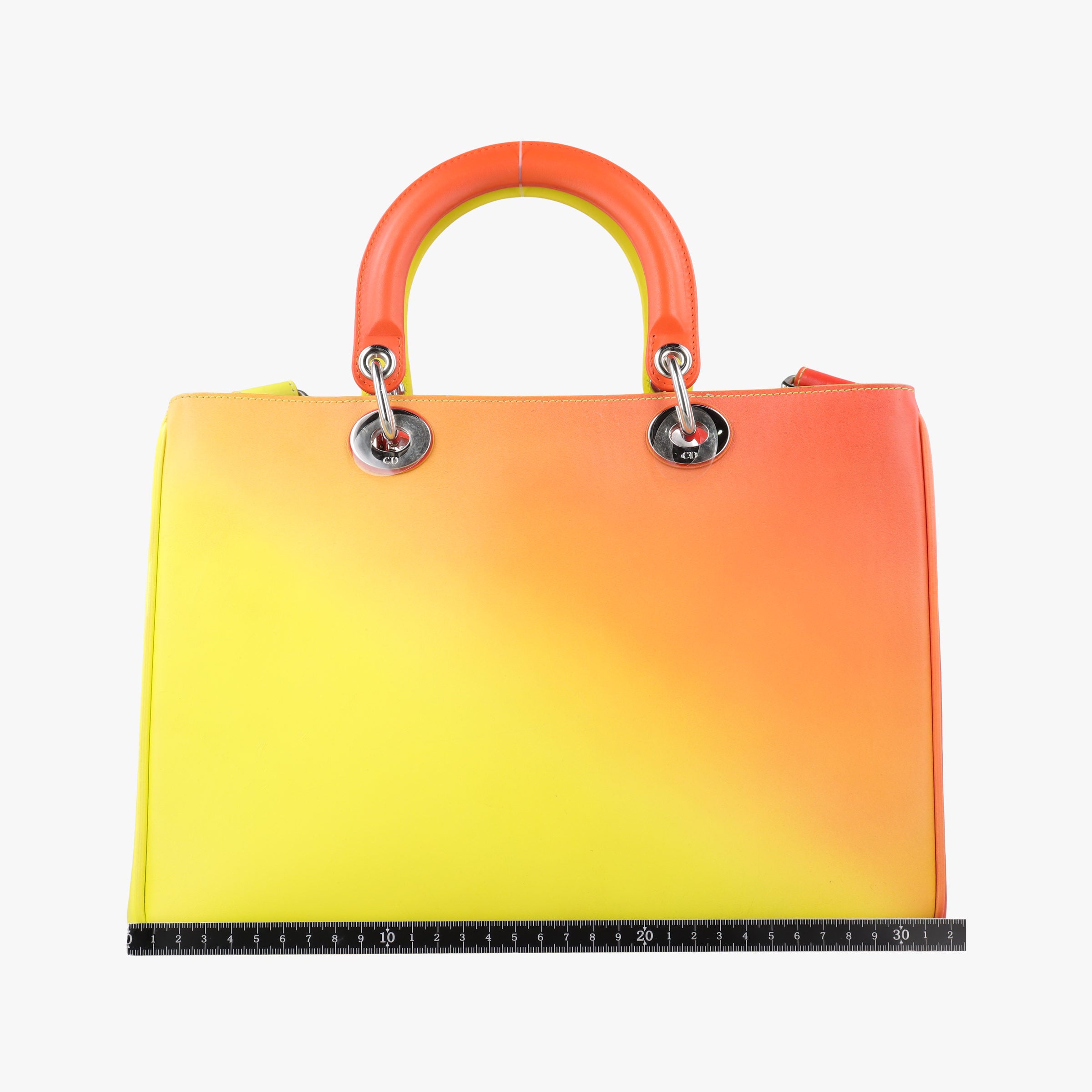 Pre-owned Christian Dior Diorissimo Yellow x Orange leather  shoulderbag | stylenewstar