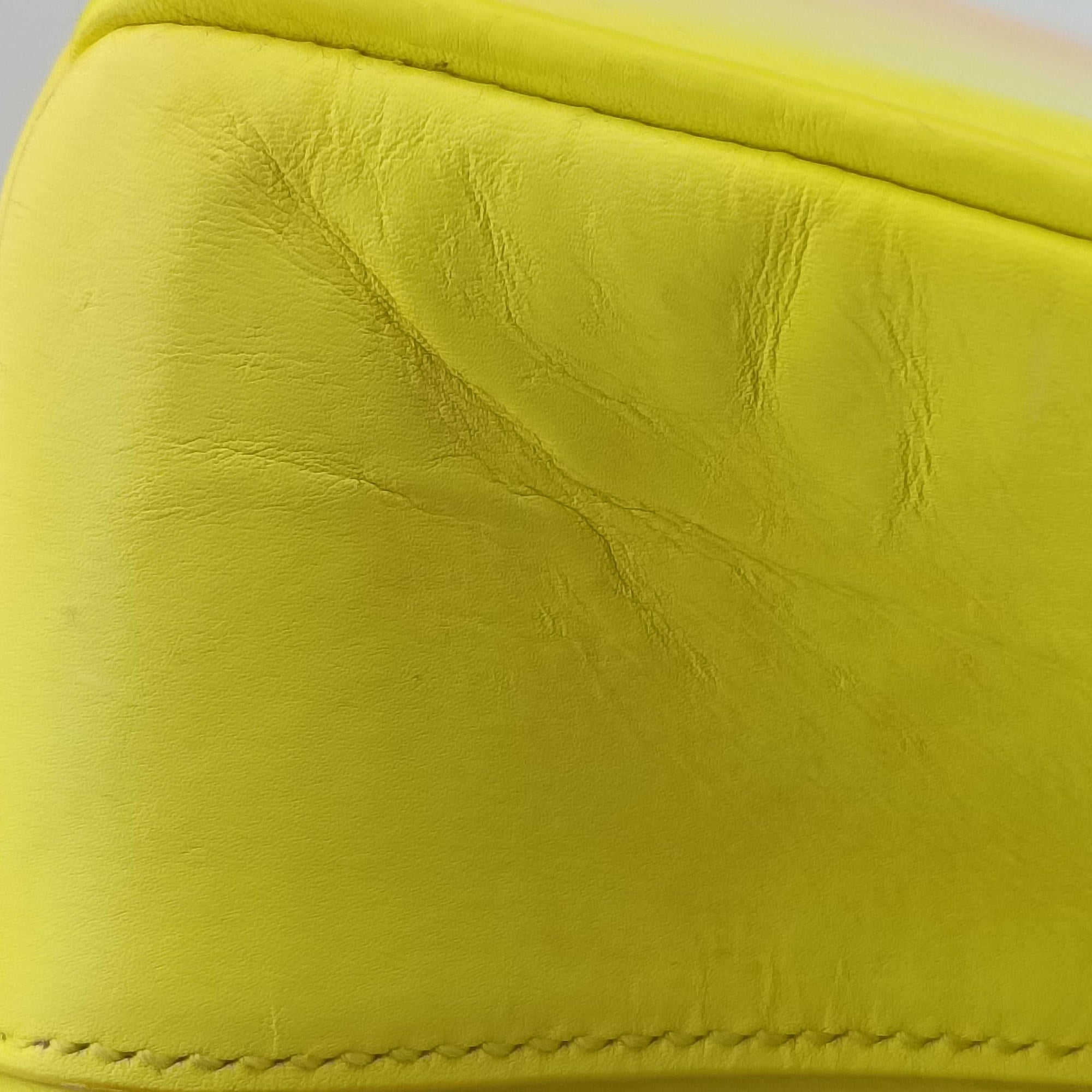 Pre-owned Christian Dior Diorissimo Yellow x Orange leather  shoulderbag | stylenewstar