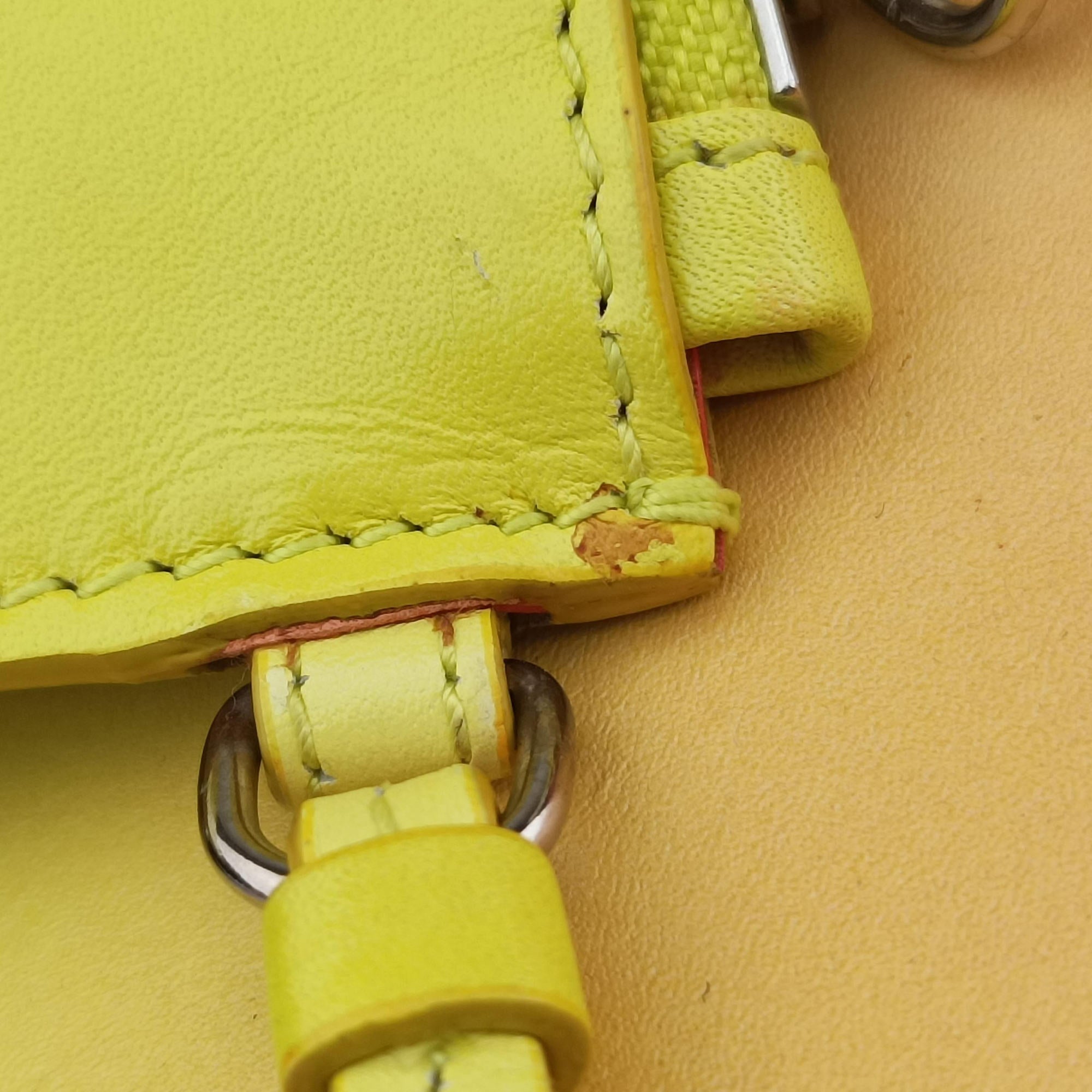 Pre-owned Christian Dior Diorissimo Yellow x Orange leather  shoulderbag | stylenewstar
