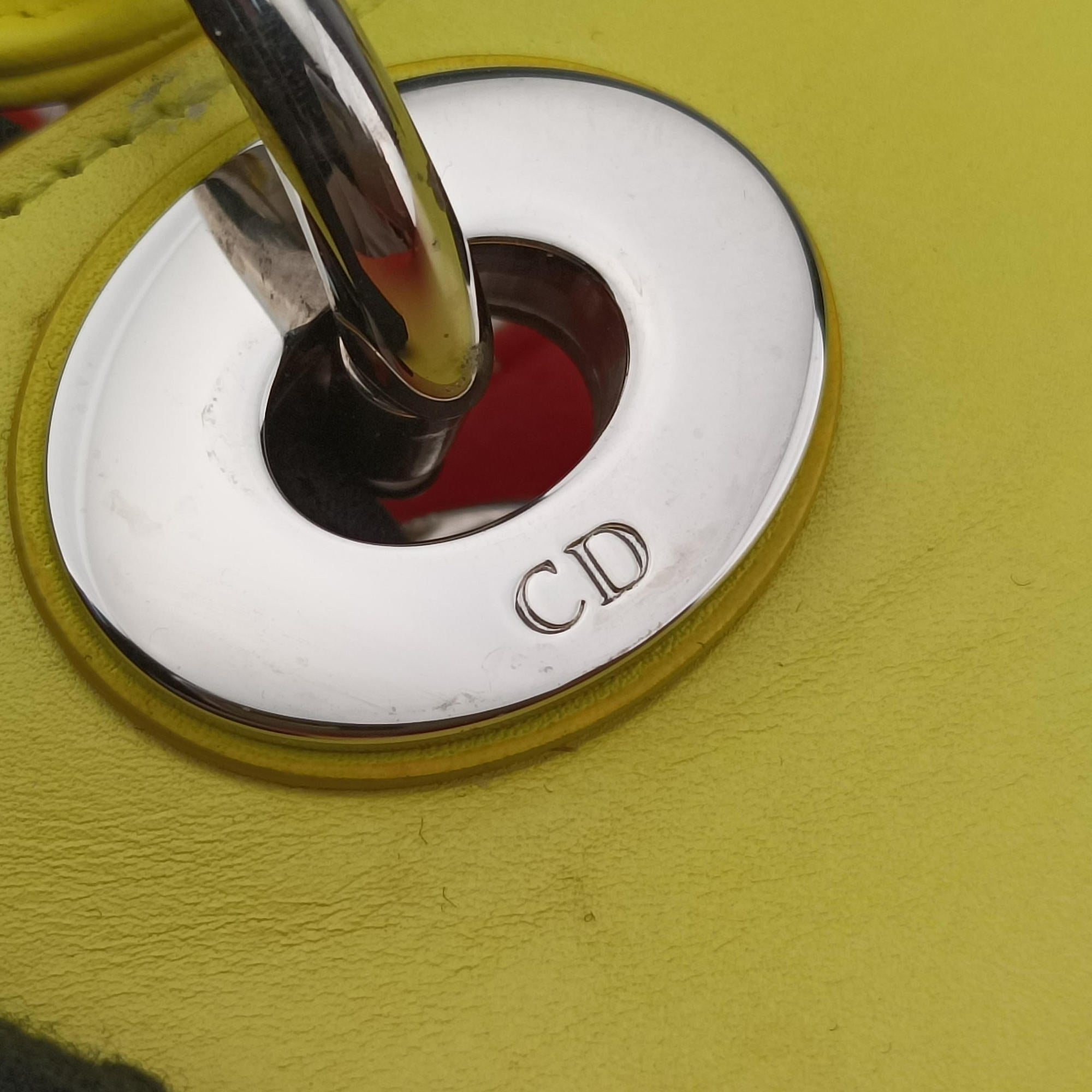 Pre-owned Christian Dior Diorissimo Yellow x Orange leather  shoulderbag | stylenewstar