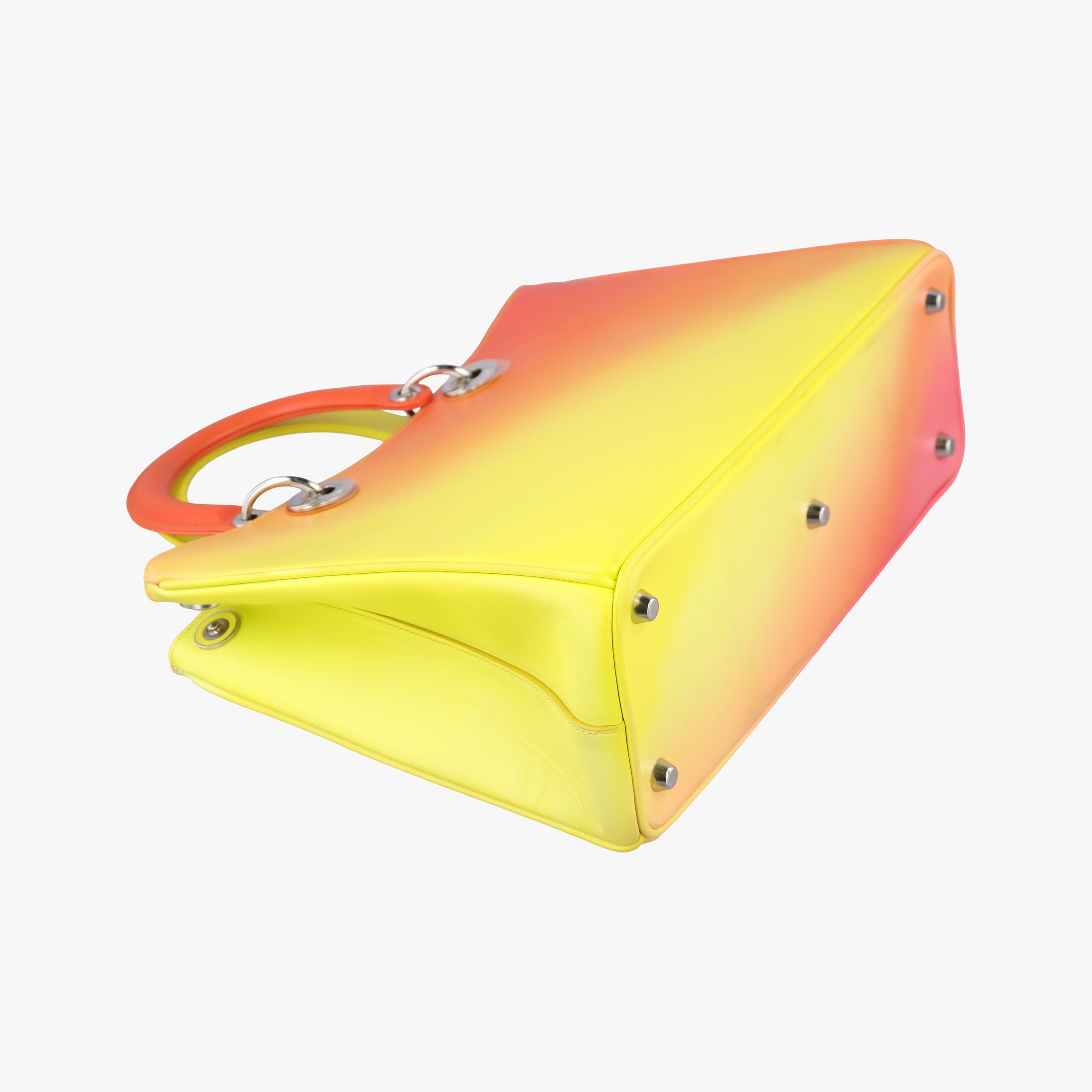 Pre-owned Christian Dior Diorissimo Yellow x Orange leather  shoulderbag | stylenewstar