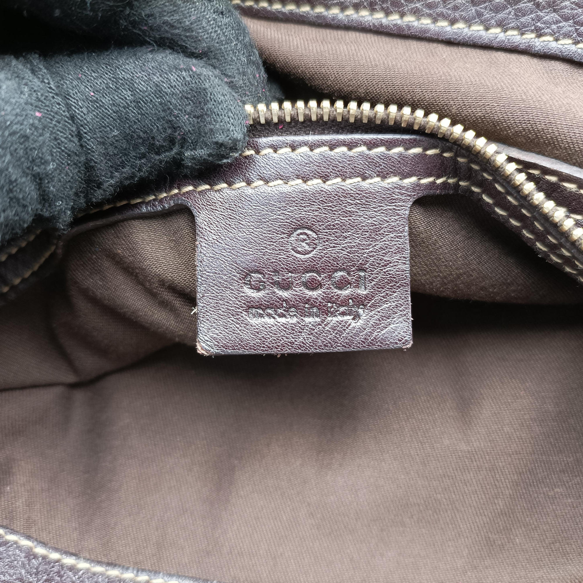 Pre-owned Gucci Dialux Britt Hobo Brown leather 162886 shoulderbag | stylenewstar