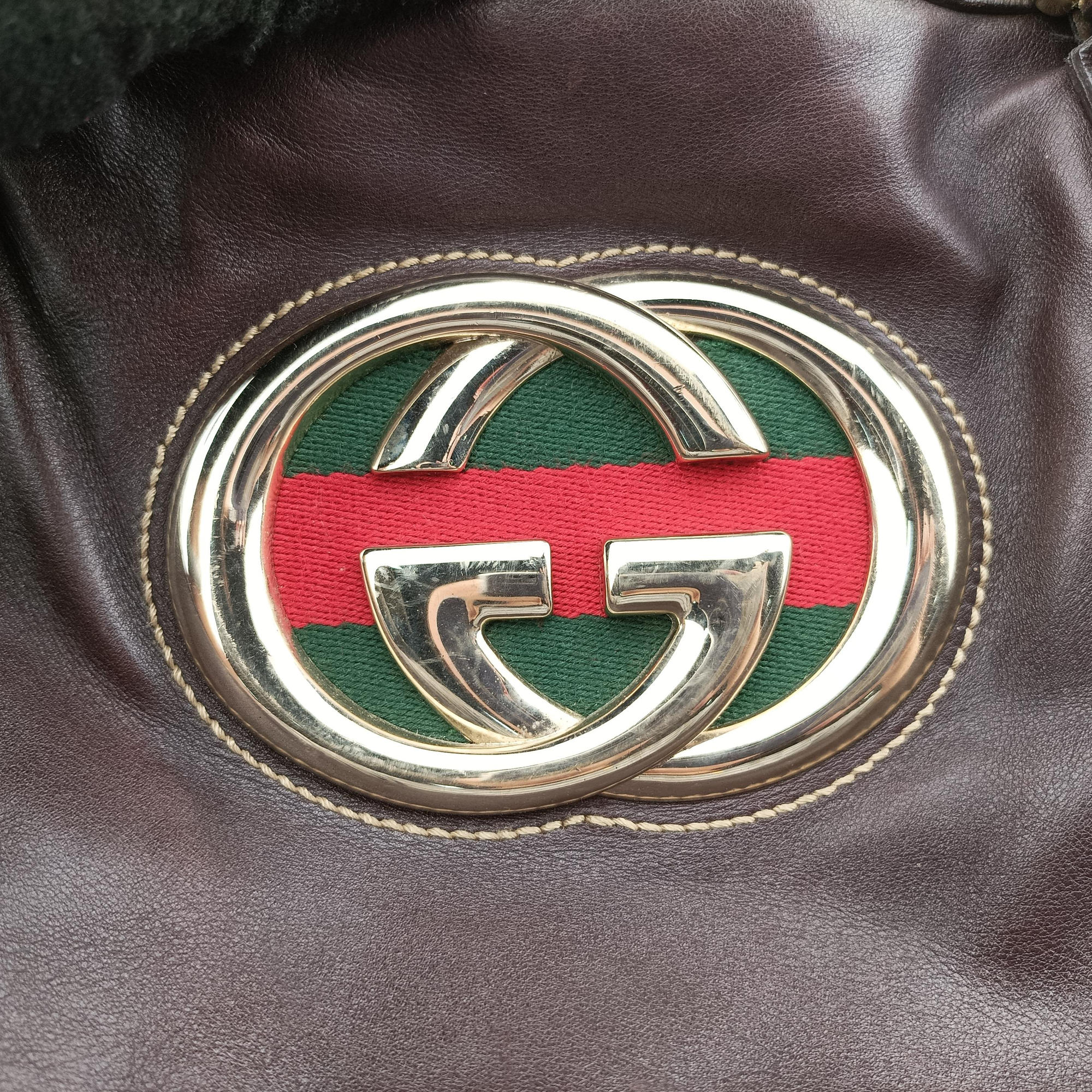 Pre-owned Gucci Dialux Britt Hobo Brown leather 162886 shoulderbag | stylenewstar