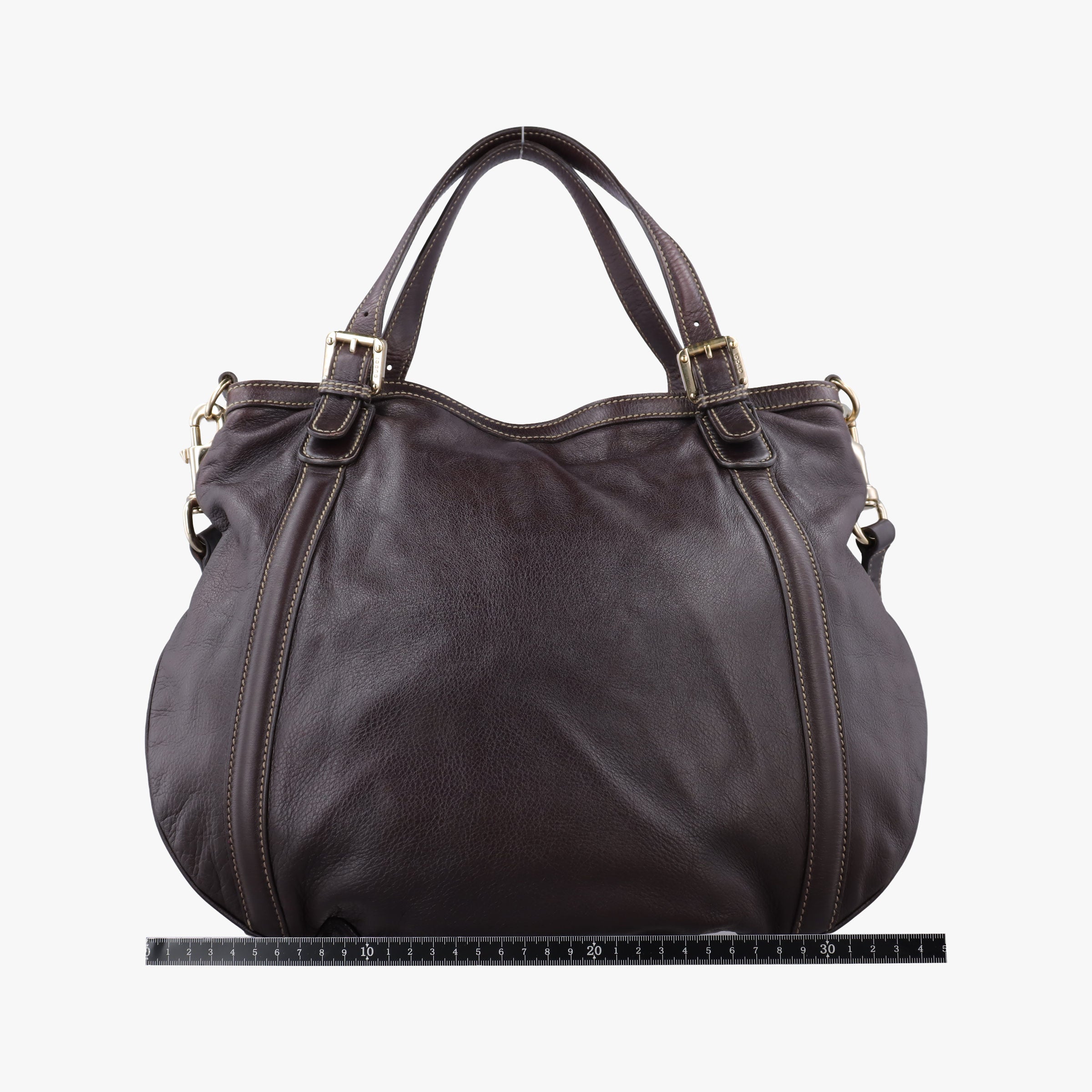 Pre-owned Gucci Dialux Britt Hobo Brown leather 162886 shoulderbag | stylenewstar