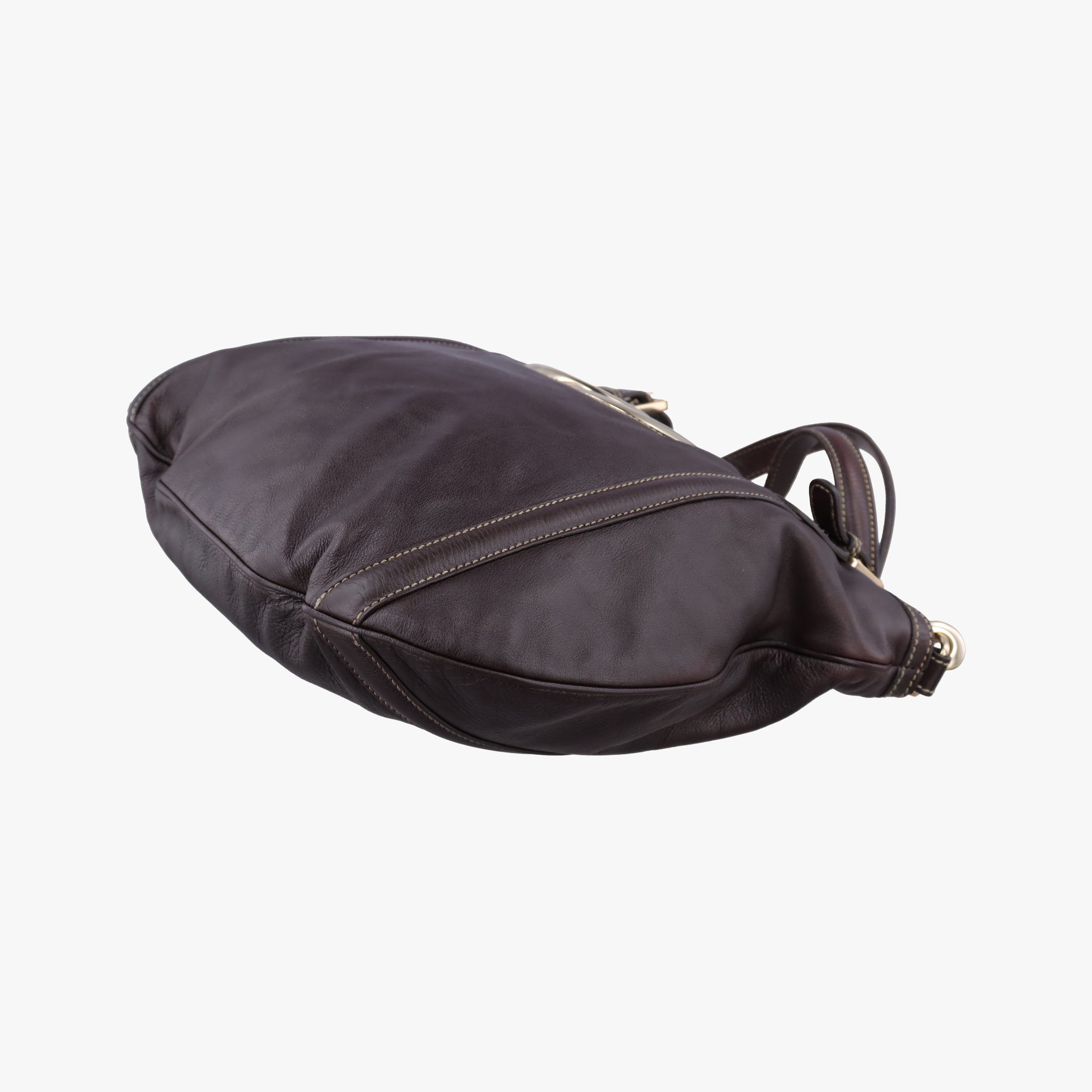 Pre-owned Gucci Dialux Britt Hobo Brown leather 162886 shoulderbag | stylenewstar