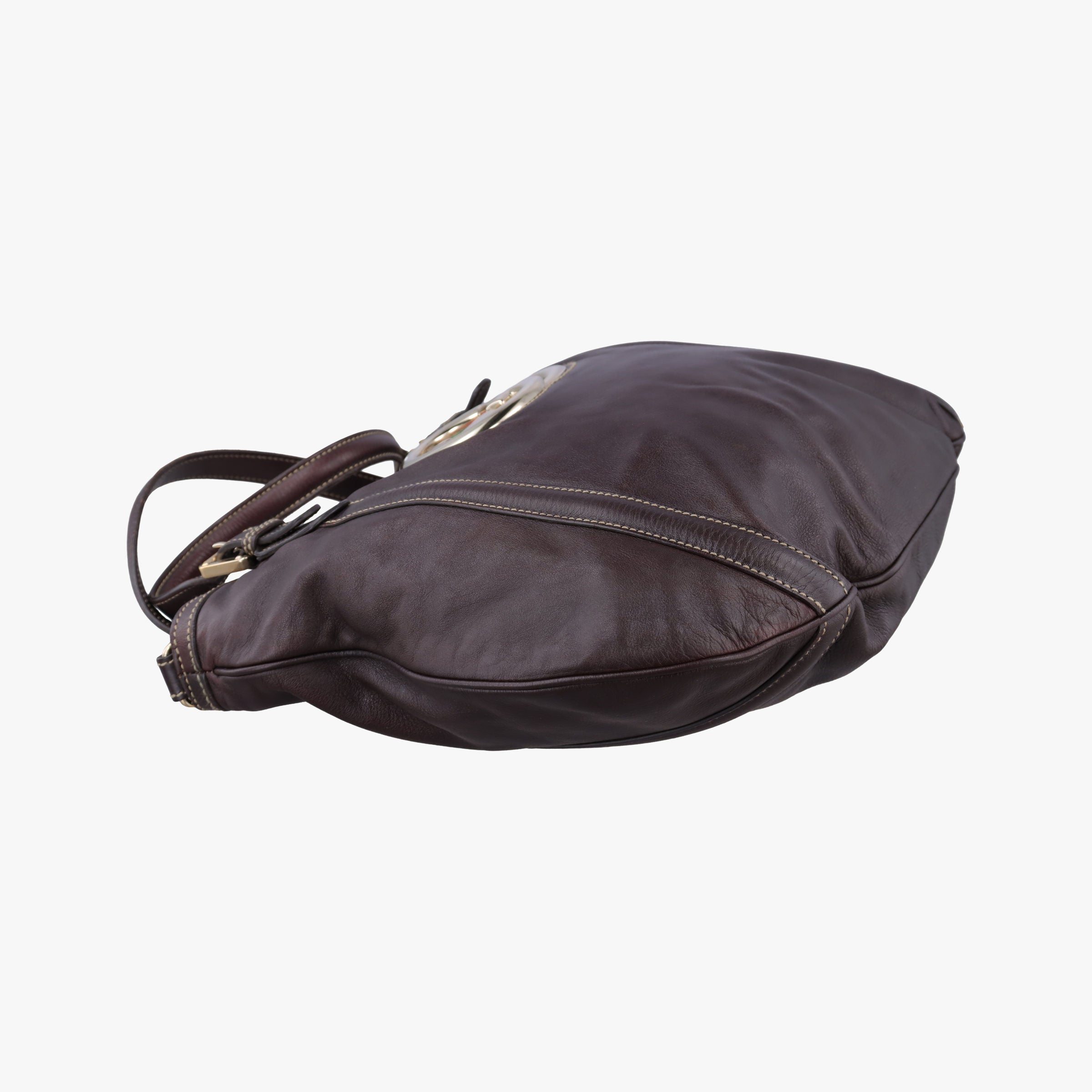 Pre-owned Gucci Dialux Britt Hobo Brown leather 162886 shoulderbag | stylenewstar