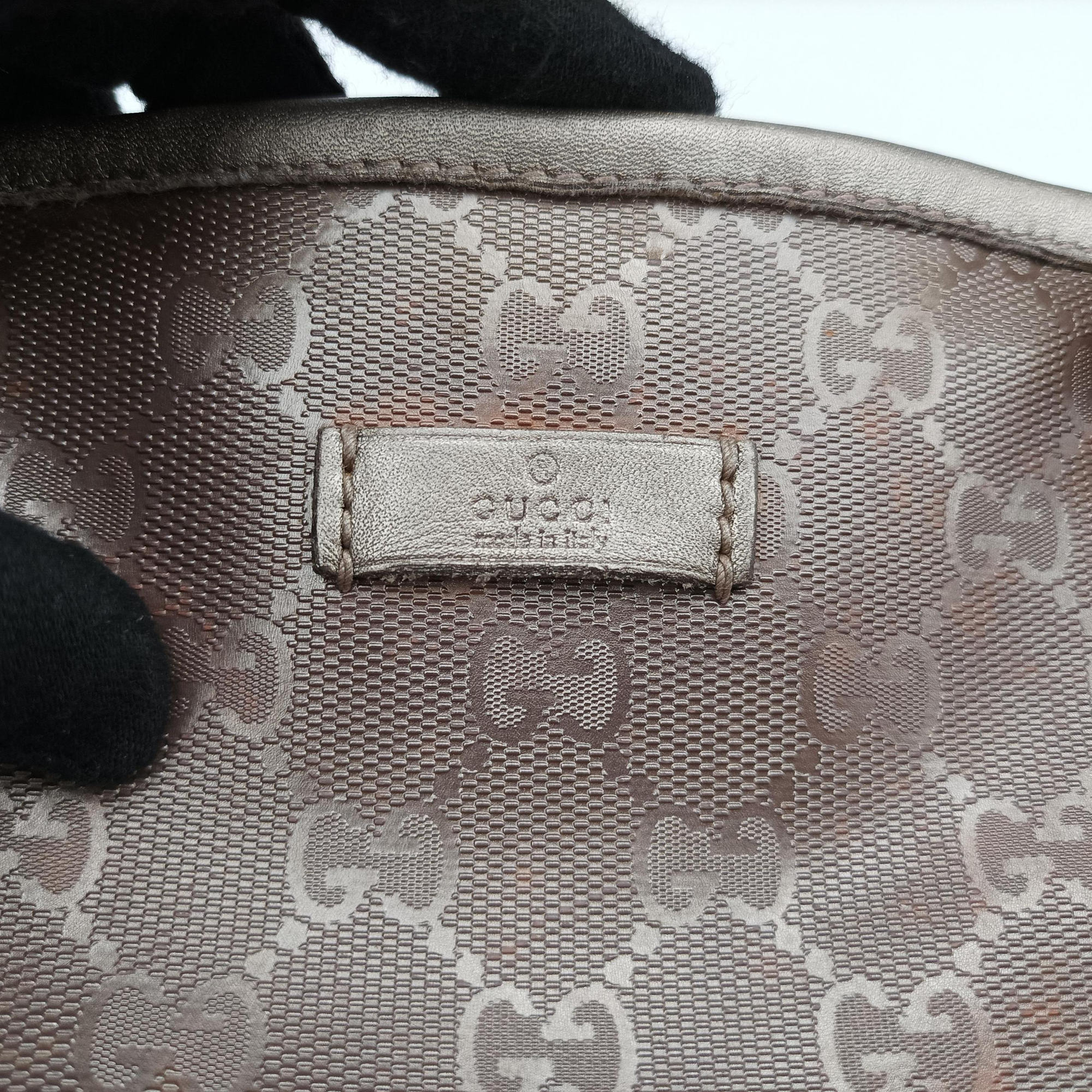 Pre-owned Gucci GG Supreme Joy Vertical Grey PVC coated canvas 223668 shoulderbag | stylenewstar