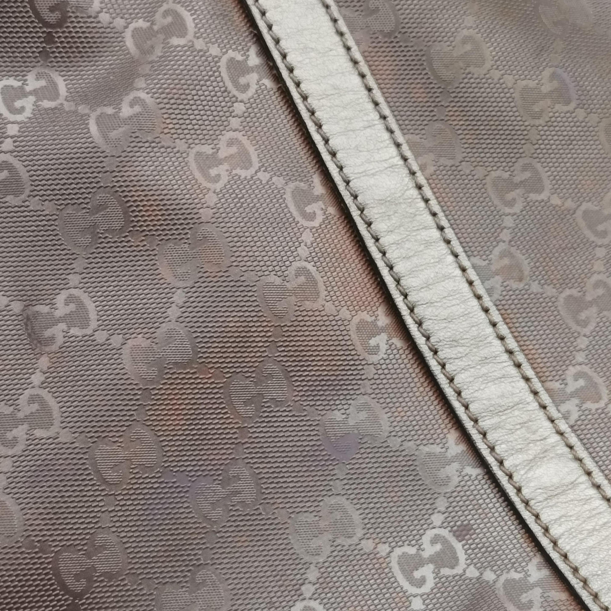 Pre-owned Gucci GG Supreme Joy Vertical Grey PVC coated canvas 223668 shoulderbag | stylenewstar