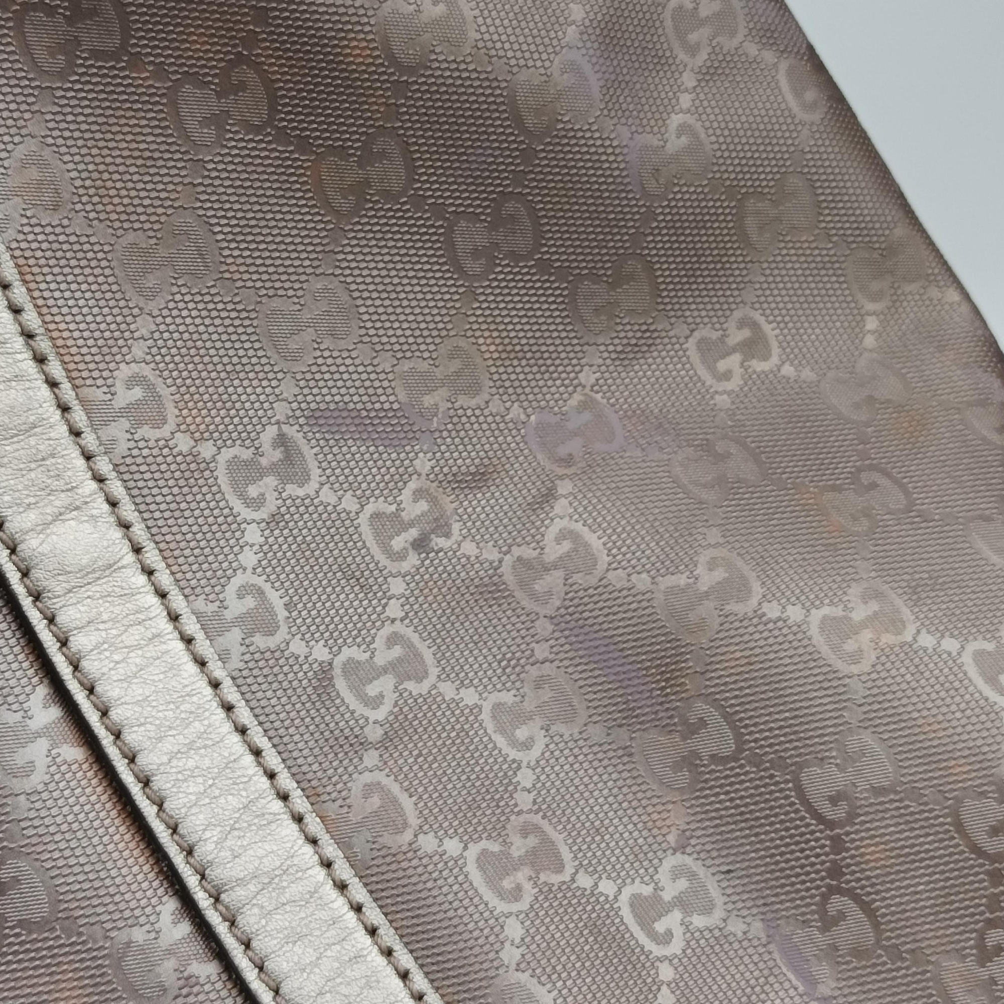 Pre-owned Gucci GG Supreme Joy Vertical Grey PVC coated canvas 223668 shoulderbag | stylenewstar