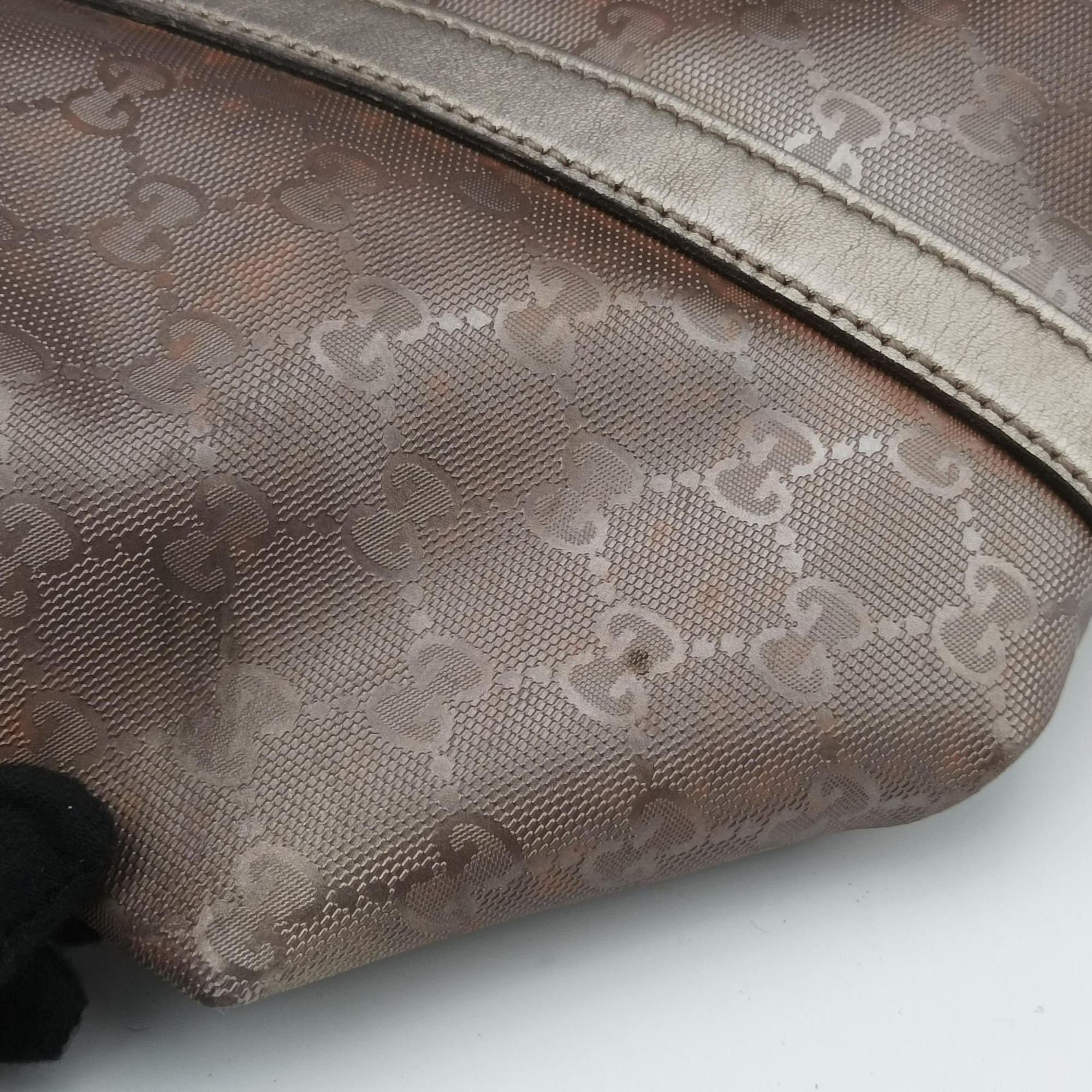 Pre-owned Gucci GG Supreme Joy Vertical Grey PVC coated canvas 223668 shoulderbag | stylenewstar