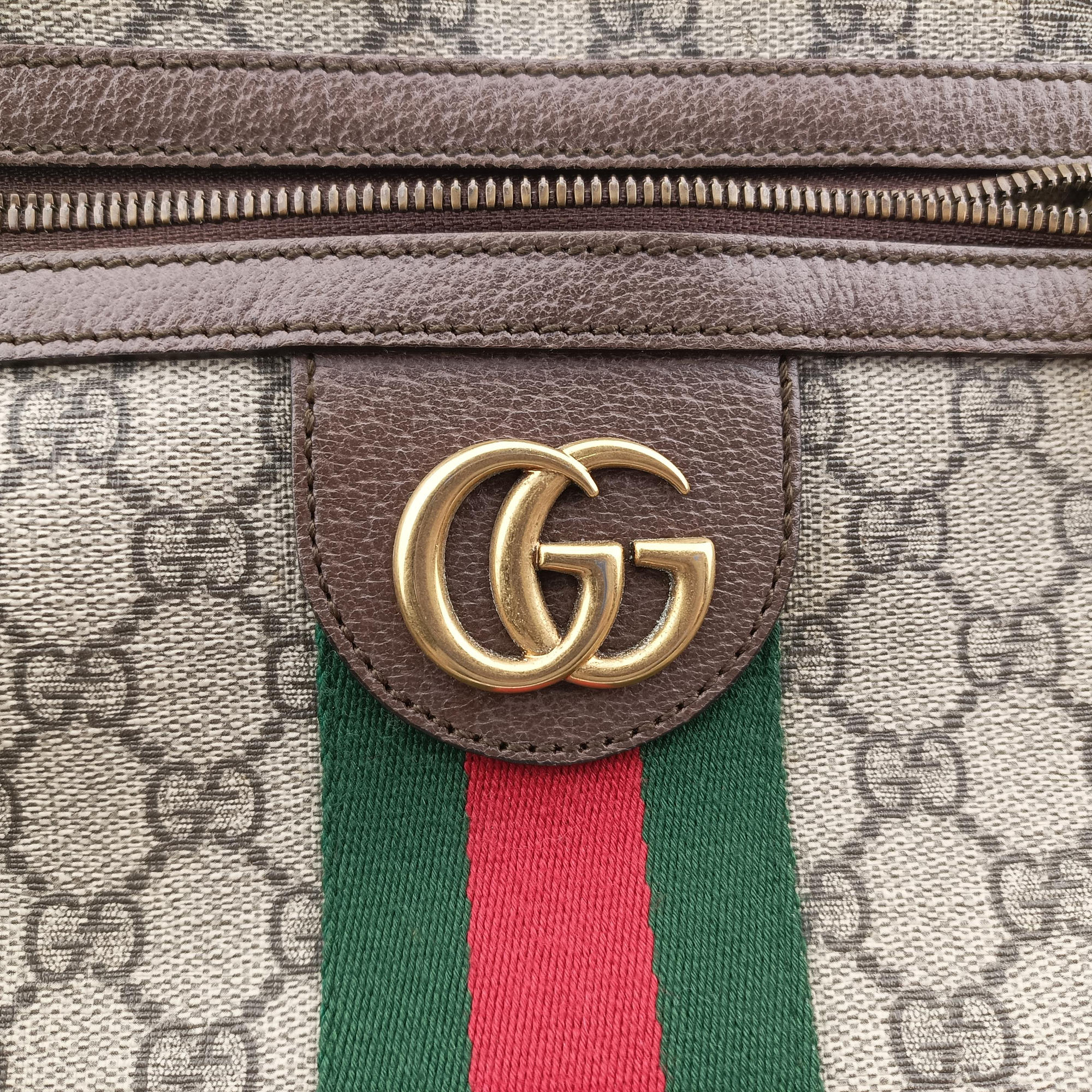 Vintage Gucci Ophidia brown×Beige PVC coated canvas×Leather 547926 shoulderbag | stylenewstar