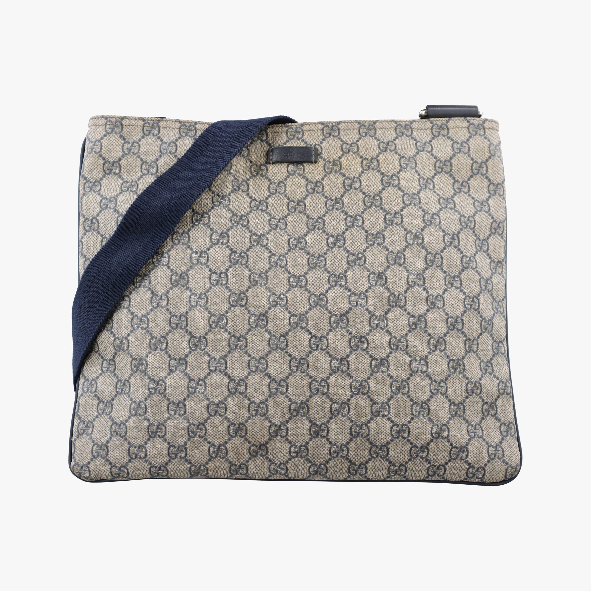 Pre-owned Gucci GG Plus GG Supreme Beige×Navy PVC coated canvas×Leather 201446 shoulderbag | stylenewstar