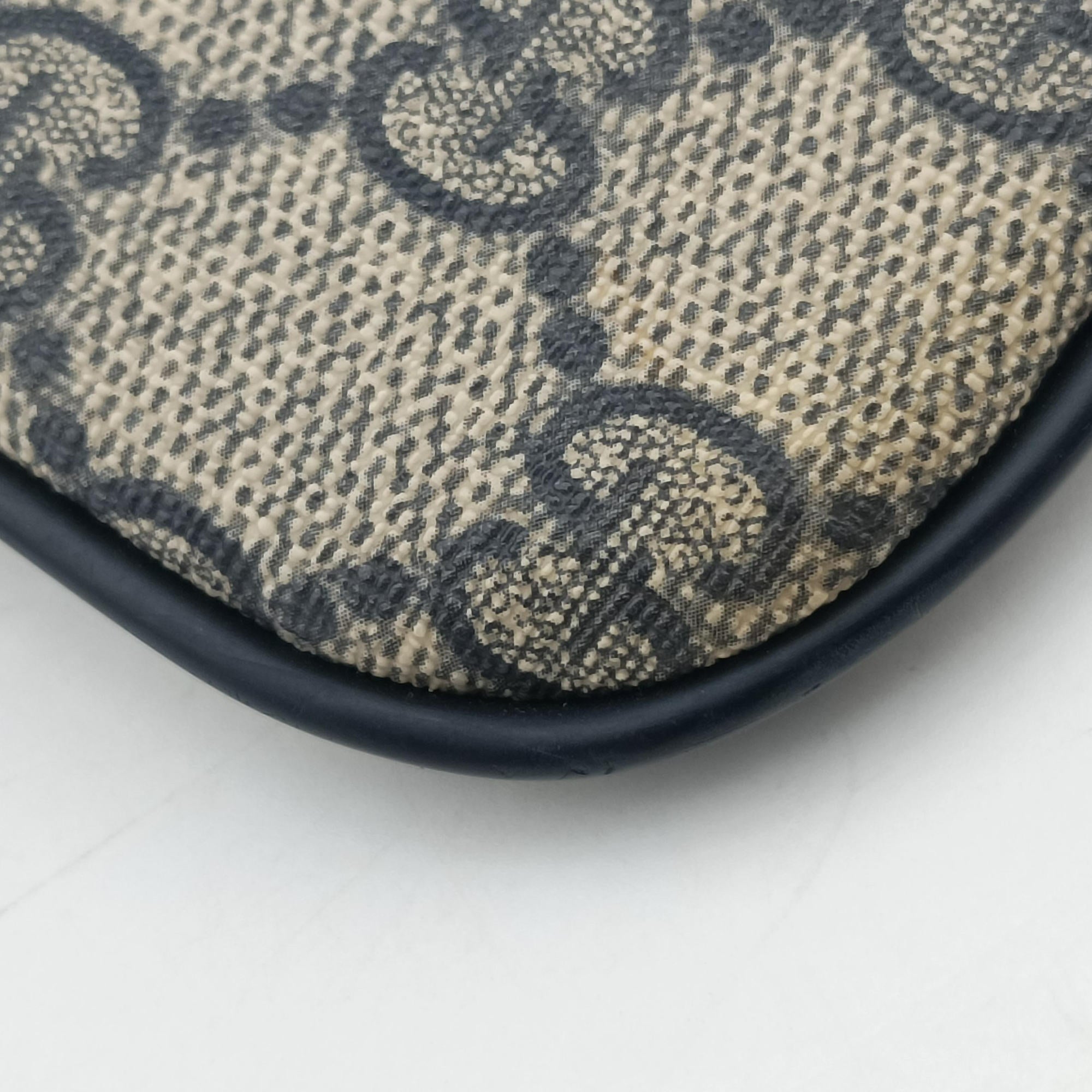 Pre-owned Gucci GG Plus GG Supreme Beige×Navy PVC coated canvas×Leather 201446 shoulderbag | stylenewstar