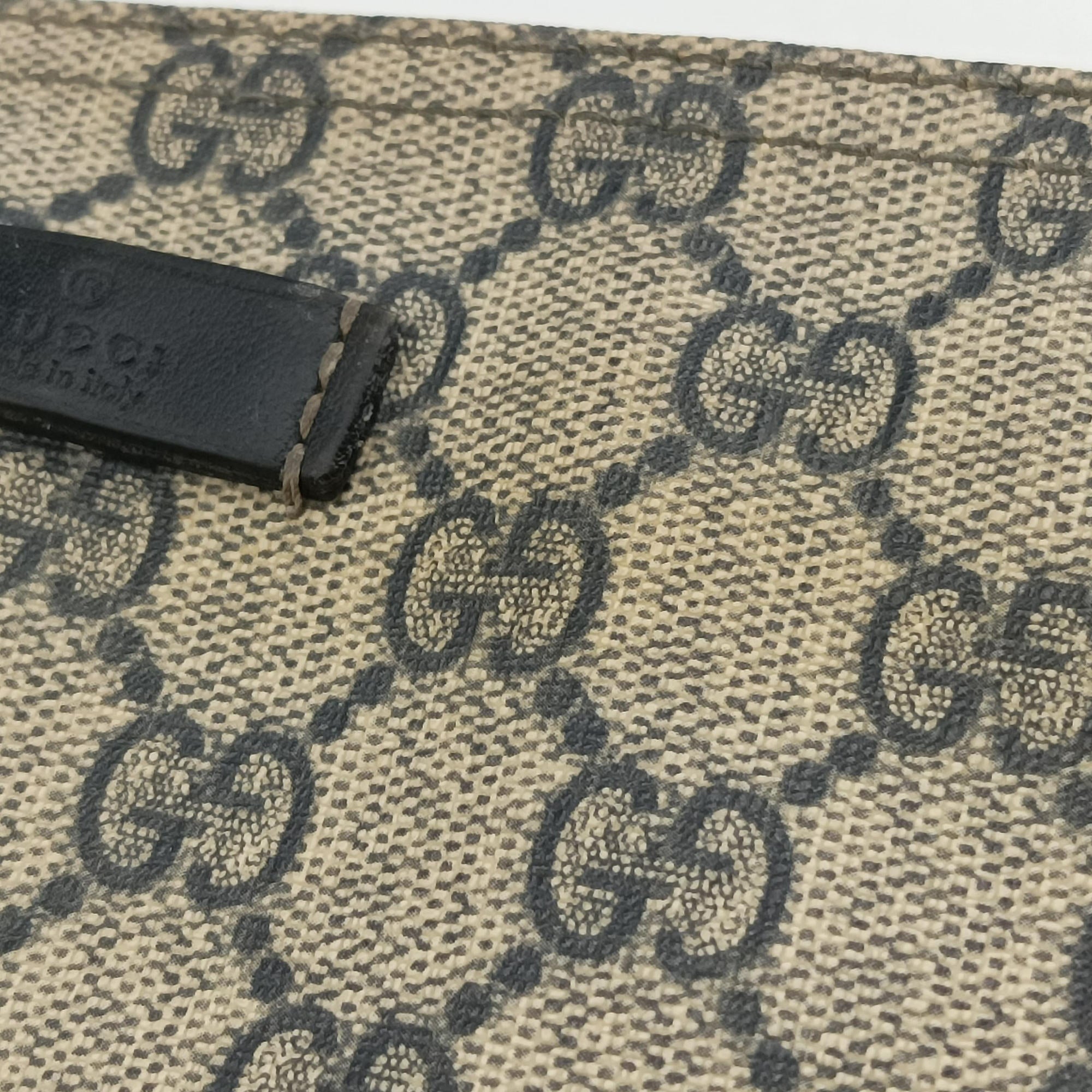 Pre-owned Gucci GG Plus GG Supreme Beige×Navy PVC coated canvas×Leather 201446 shoulderbag | stylenewstar