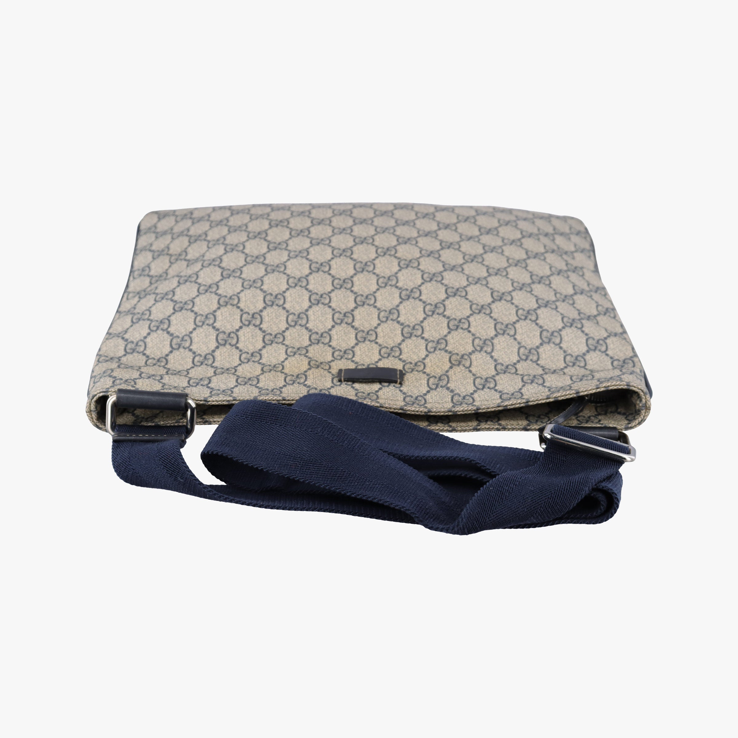 Pre-owned Gucci GG Plus GG Supreme Beige×Navy PVC coated canvas×Leather 201446 shoulderbag | stylenewstar