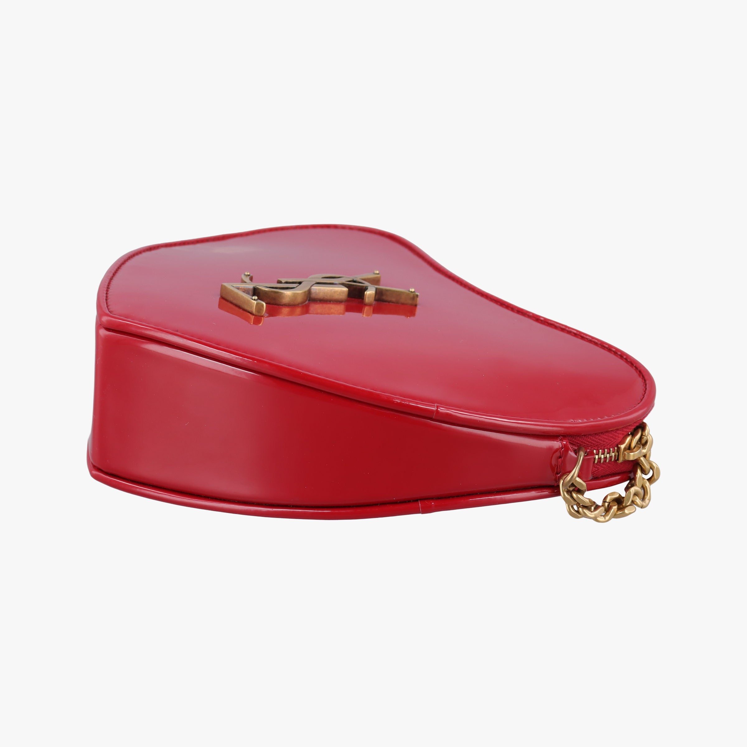 Secondhand Yves Saint Laurent love heart Red Patent 540694 shoulderbag | stylenewstar
