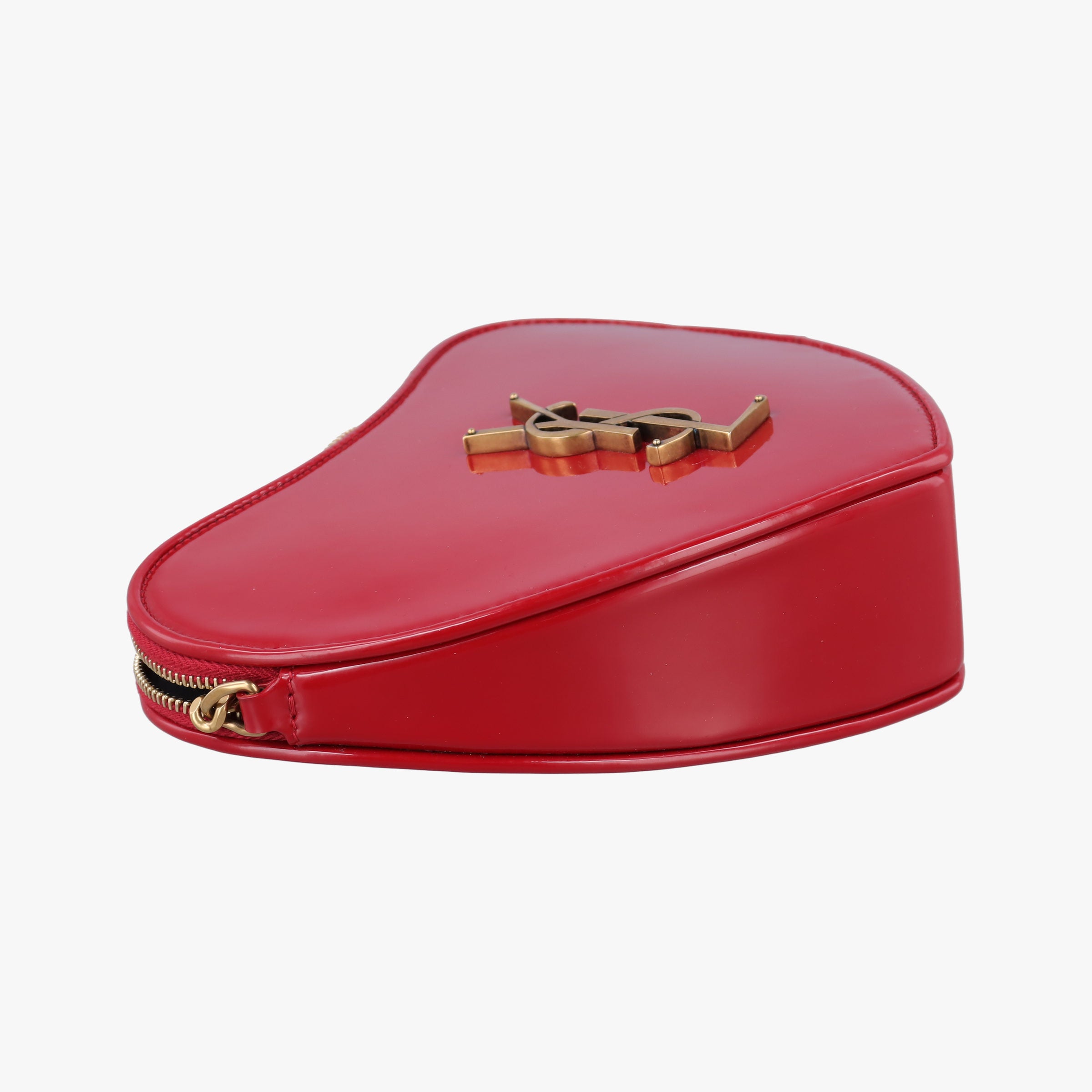 Secondhand Yves Saint Laurent love heart Red Patent 540694 shoulderbag | stylenewstar