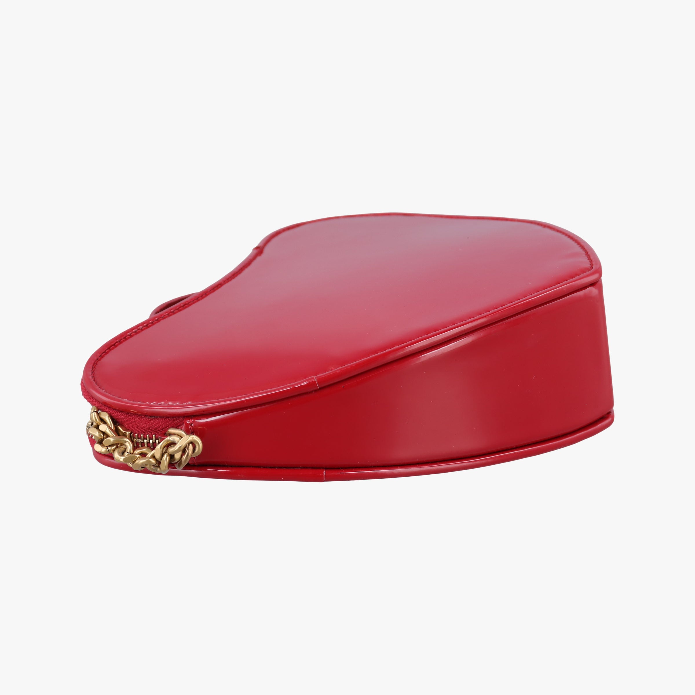 Secondhand Yves Saint Laurent love heart Red Patent 540694 shoulderbag | stylenewstar