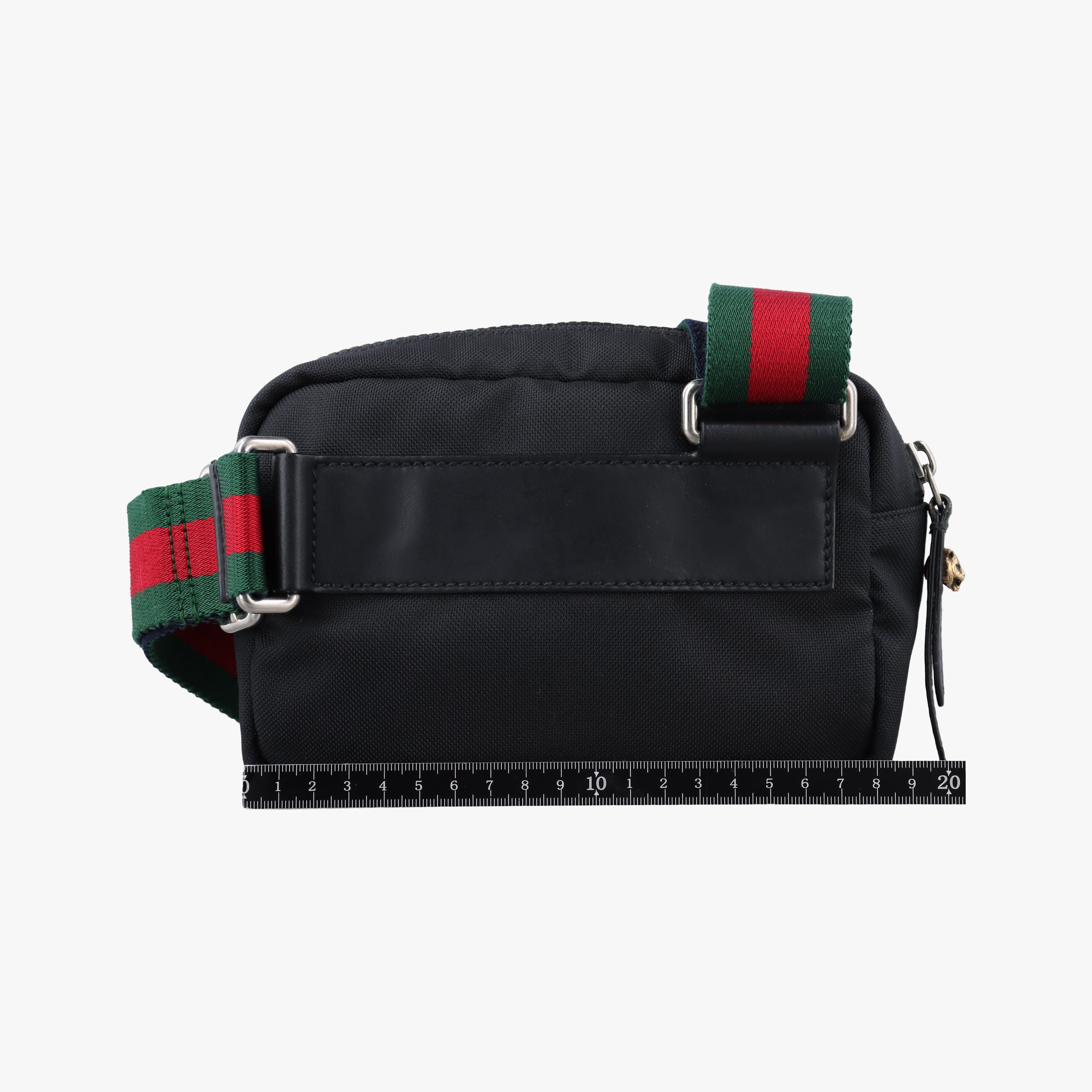 Pre-owned Gucci Tiger Embroidered Web Messenger Black×Multicolour Canvas 523323 bum bag/waist bag | stylenewstar