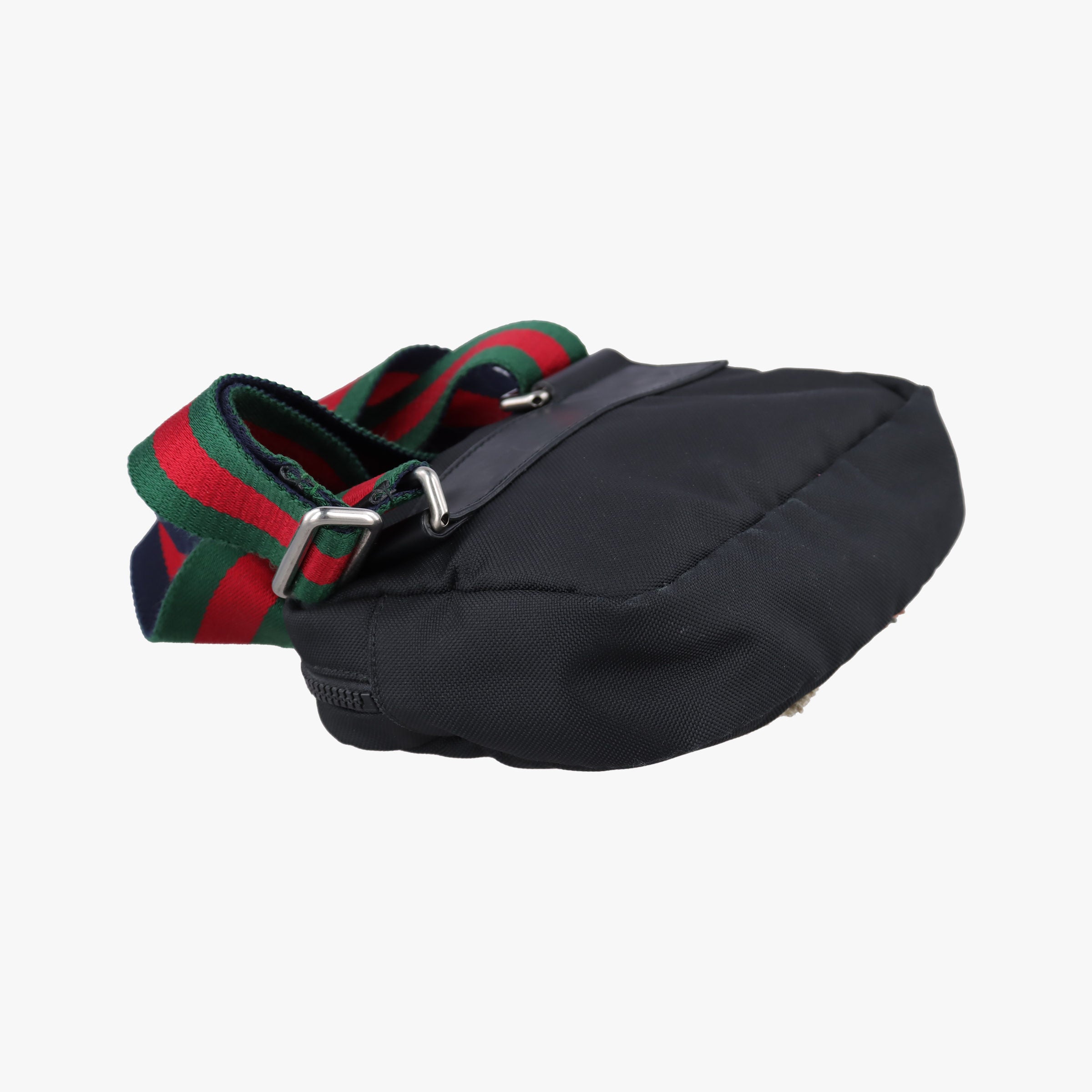 Pre-owned Gucci Tiger Embroidered Web Messenger Black×Multicolour Canvas 523323 bum bag/waist bag | stylenewstar
