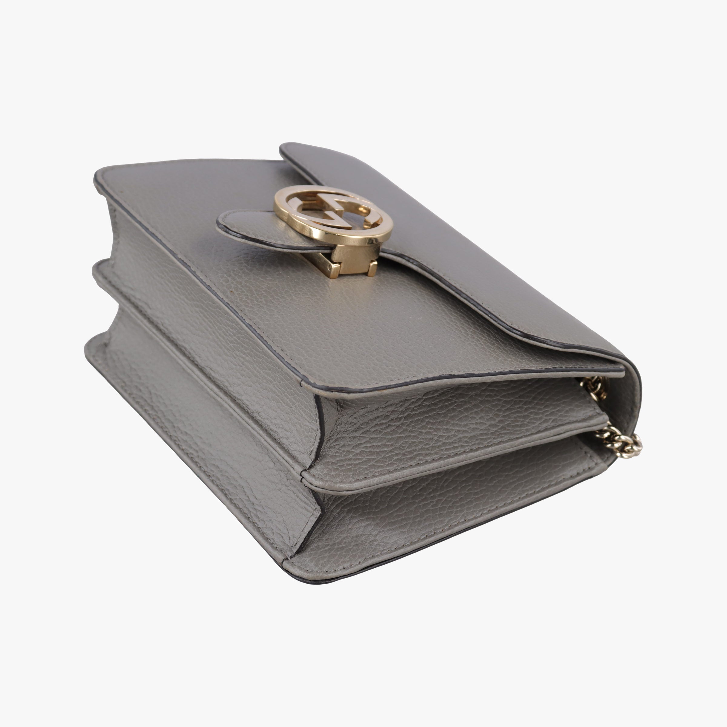 Pre-owned Gucci Interlocking G Grey Leather 510304 shoulderbag | stylenewstar