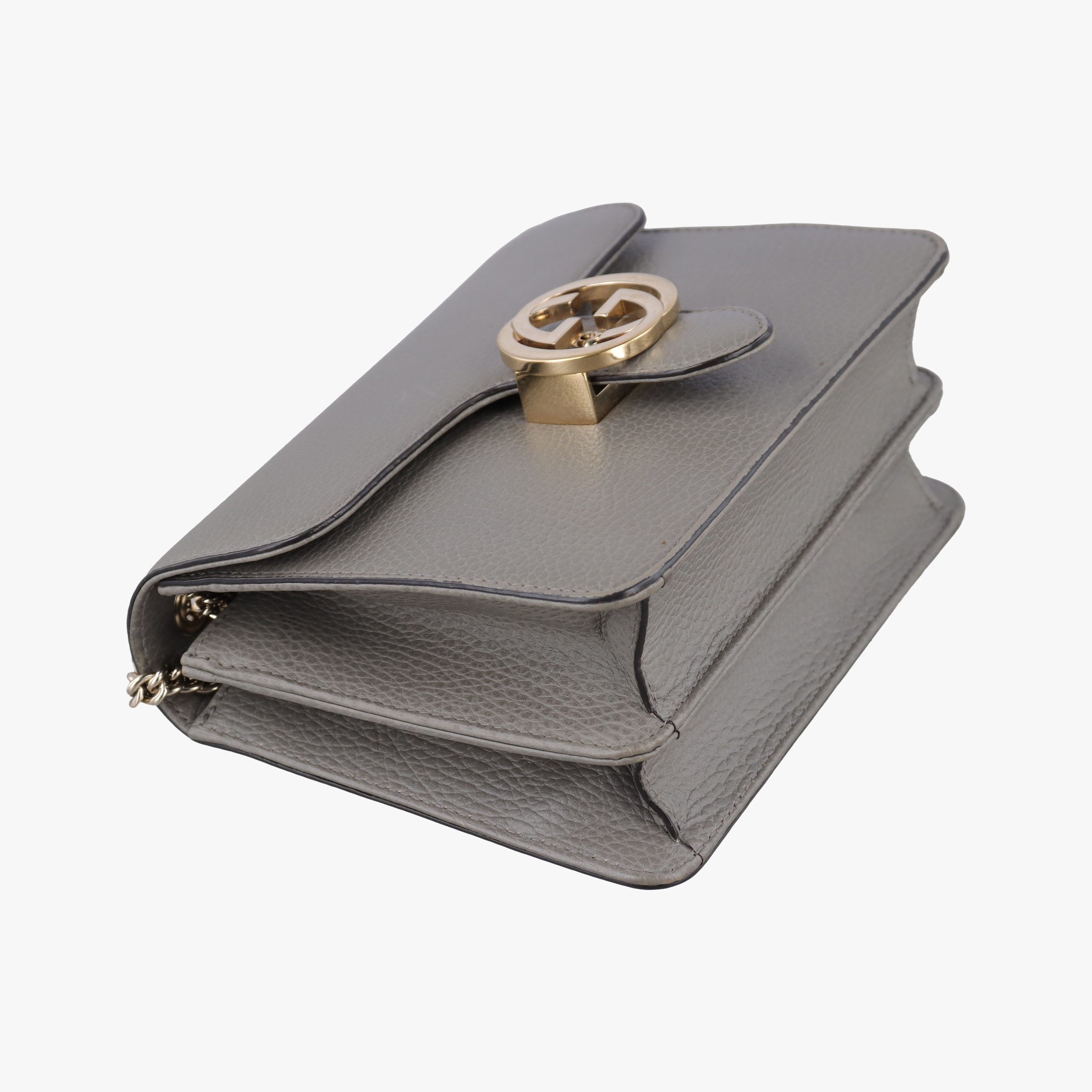 Pre-owned Gucci Interlocking G Grey Leather 510304 shoulderbag | stylenewstar