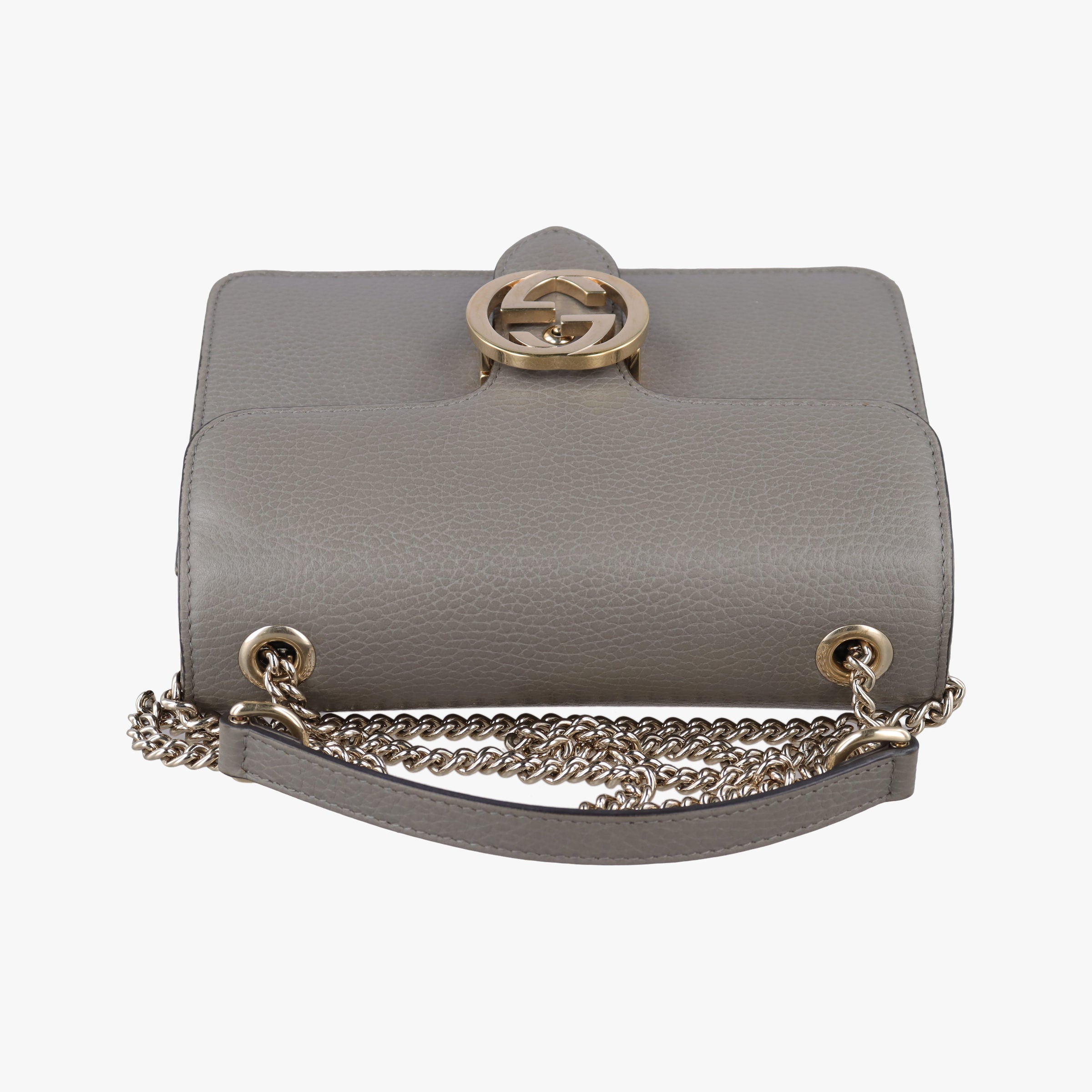 Pre-owned Gucci Interlocking G Grey Leather 510304 shoulderbag | stylenewstar