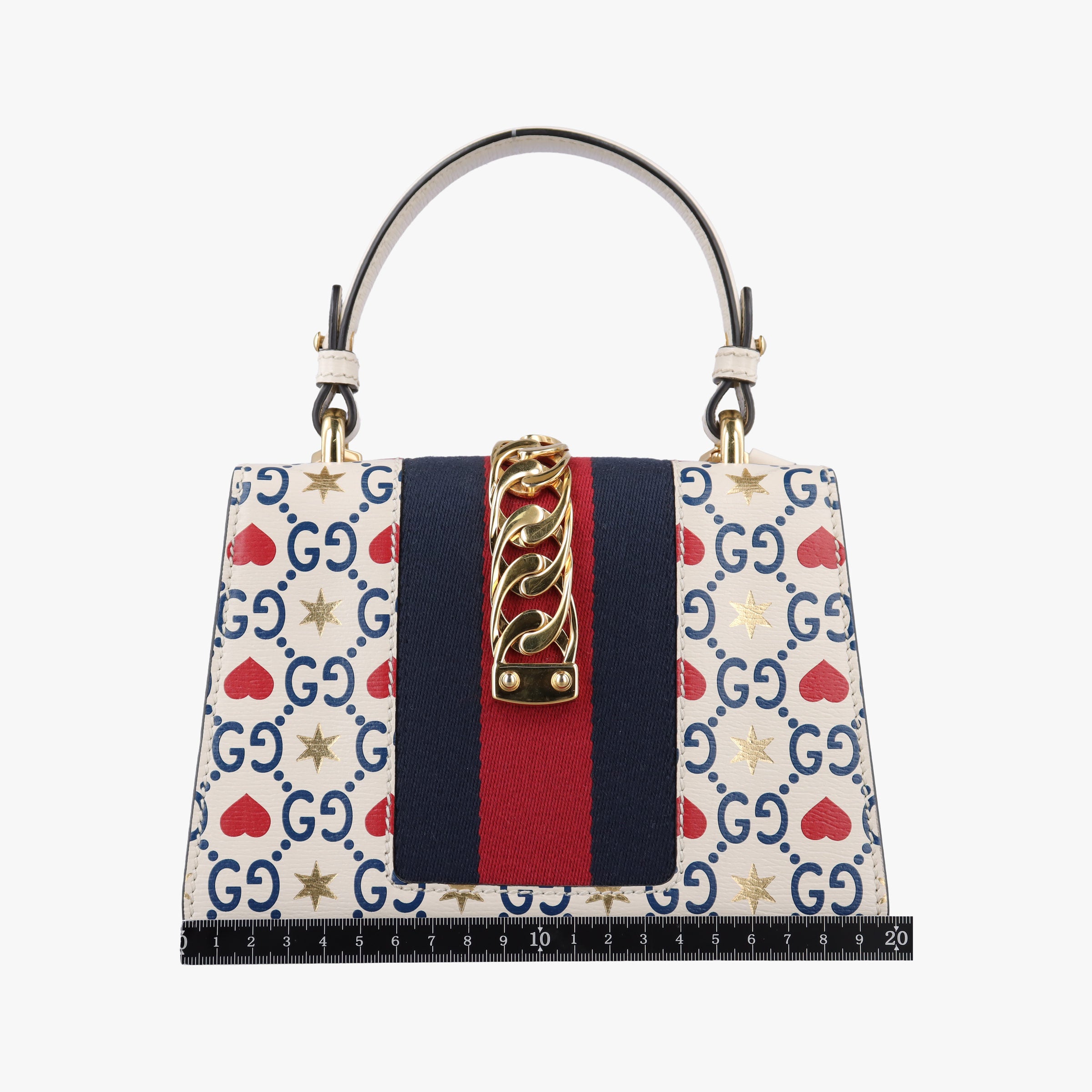 Pre-owned Gucci Sylvie White×Multicolour Leather 470270 shoulderbag | stylenewstar