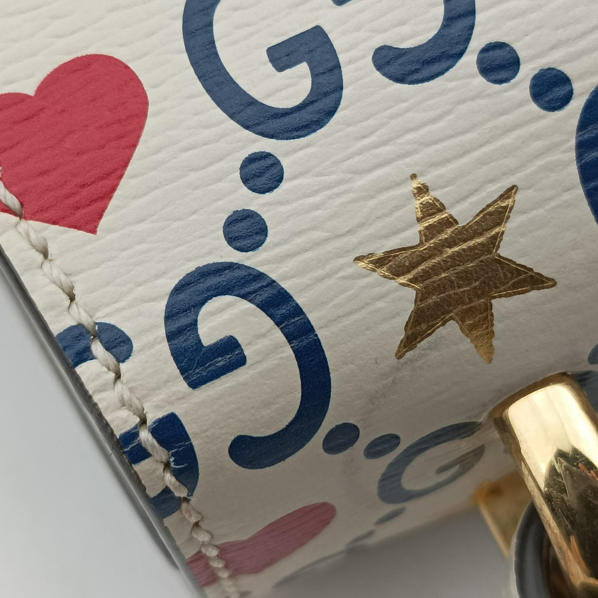 Pre-owned Gucci Sylvie White×Multicolour Leather 470270 shoulderbag | stylenewstar