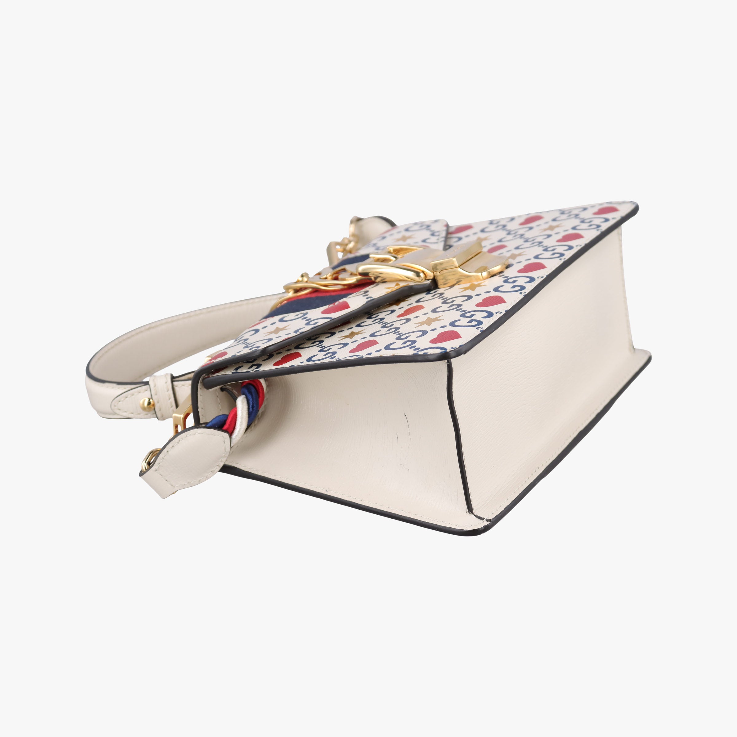 Pre-owned Gucci Sylvie White×Multicolour Leather 470270 shoulderbag | stylenewstar