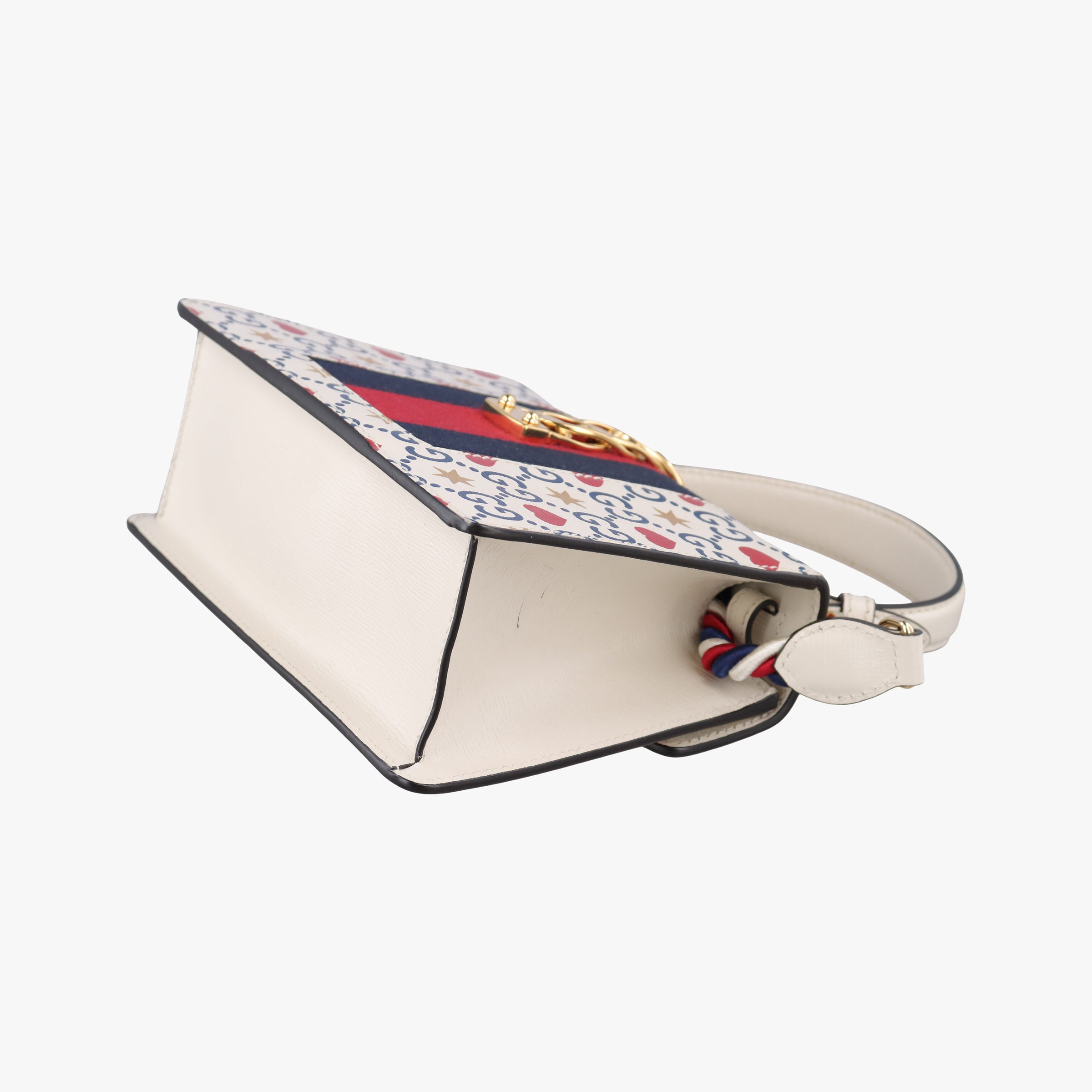 Pre-owned Gucci Sylvie White×Multicolour Leather 470270 shoulderbag | stylenewstar