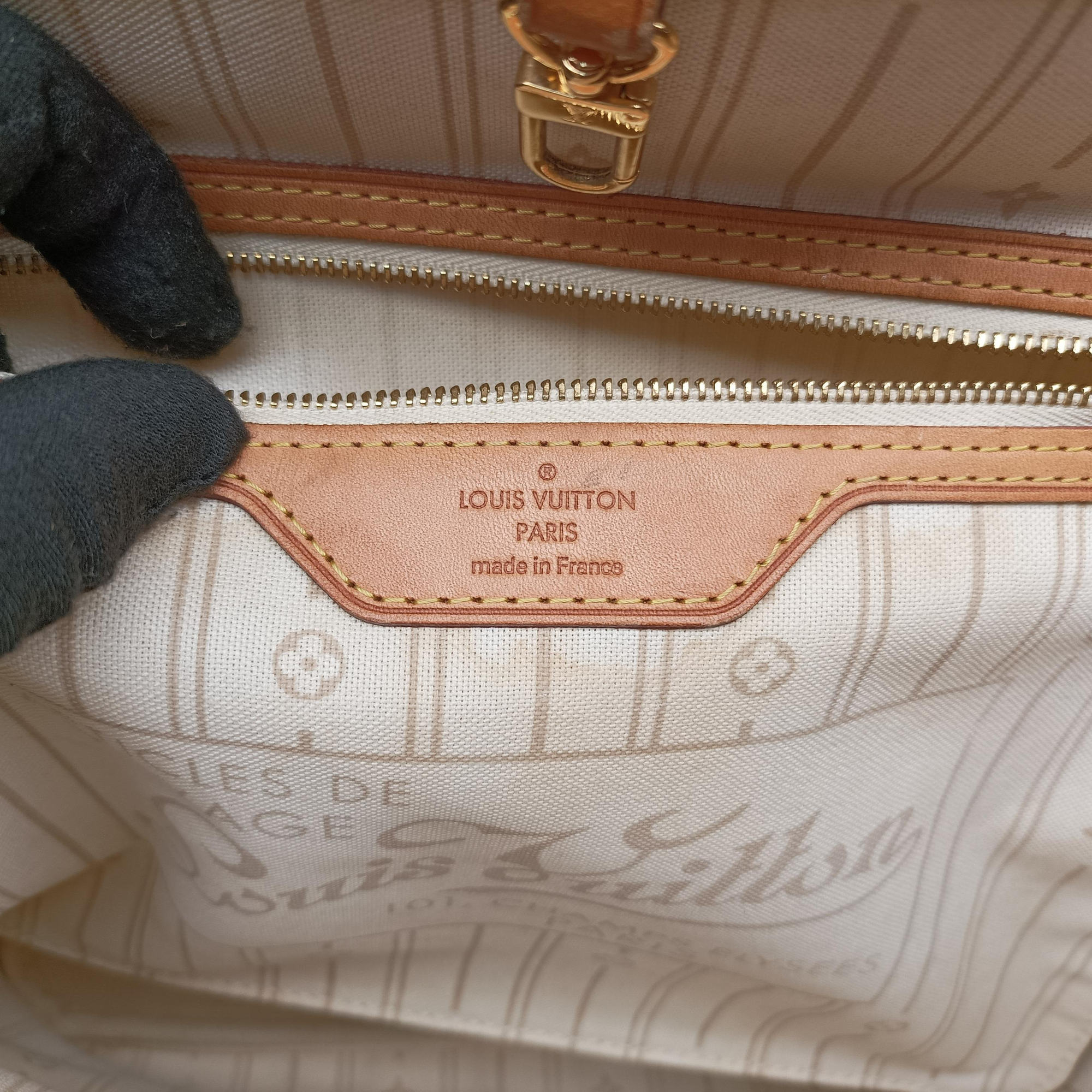 Pre-owned Louis Vuitton Neverfull MM Azur Damier Canvas N51107 shoulderbag | stylenewstar